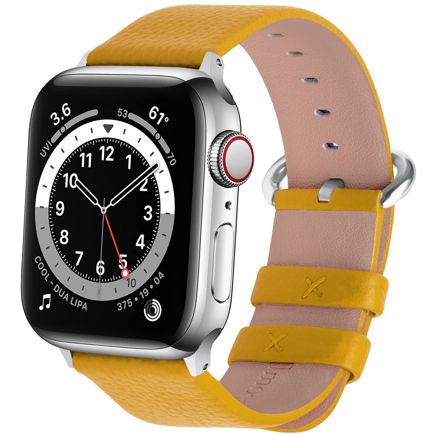Apple watch yellow leather band Clearance