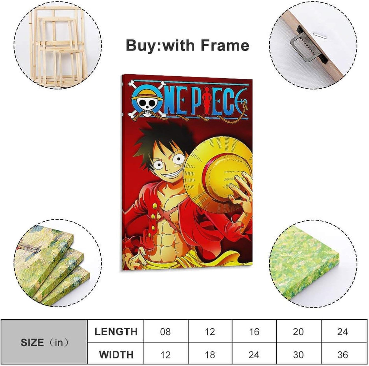 Amazon ワンピースルフィアニメキャンバスアートポスターとウォールアートピクチャープリントリビングルーム壁画家族の寝室の装飾ポスター 30インチ 50 75cm ウォールステッカー オンライン通販