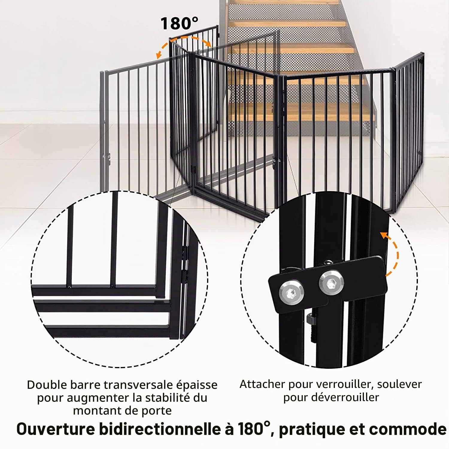 UISEBRT Ensemble de 5 grilles de protection en métal pour cheminée, grilles de protection pour enfants, grilles de sécurité, grilles pour bébés, grilles de porte pour enfants, parc pour enfants, 305
