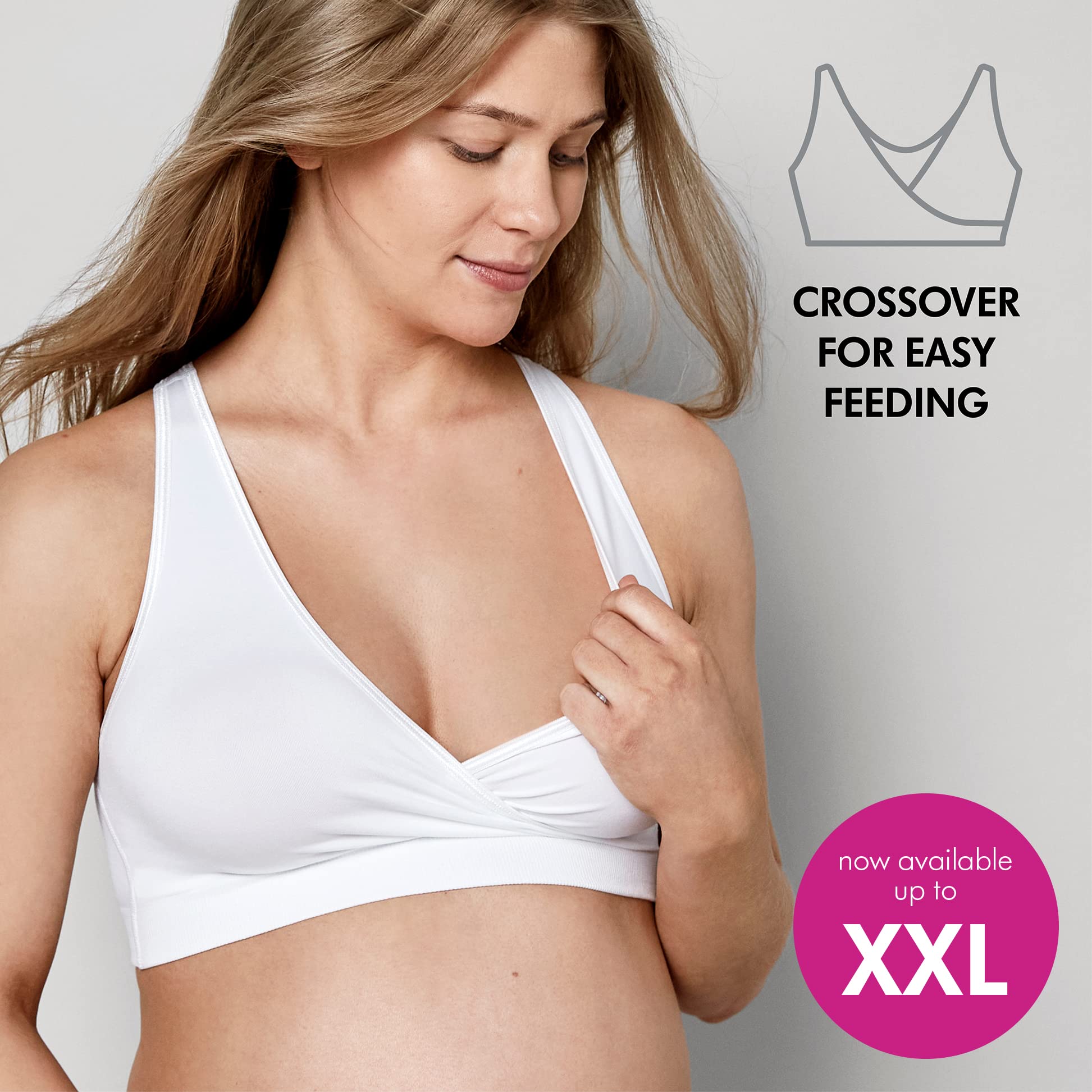 Medela Bezszwowy biustonosz ciążowy i karmiący Keep Cool Sleep ze strefą oddychania na całej powierzchni i miękką w dotyku tkaniną, czarny