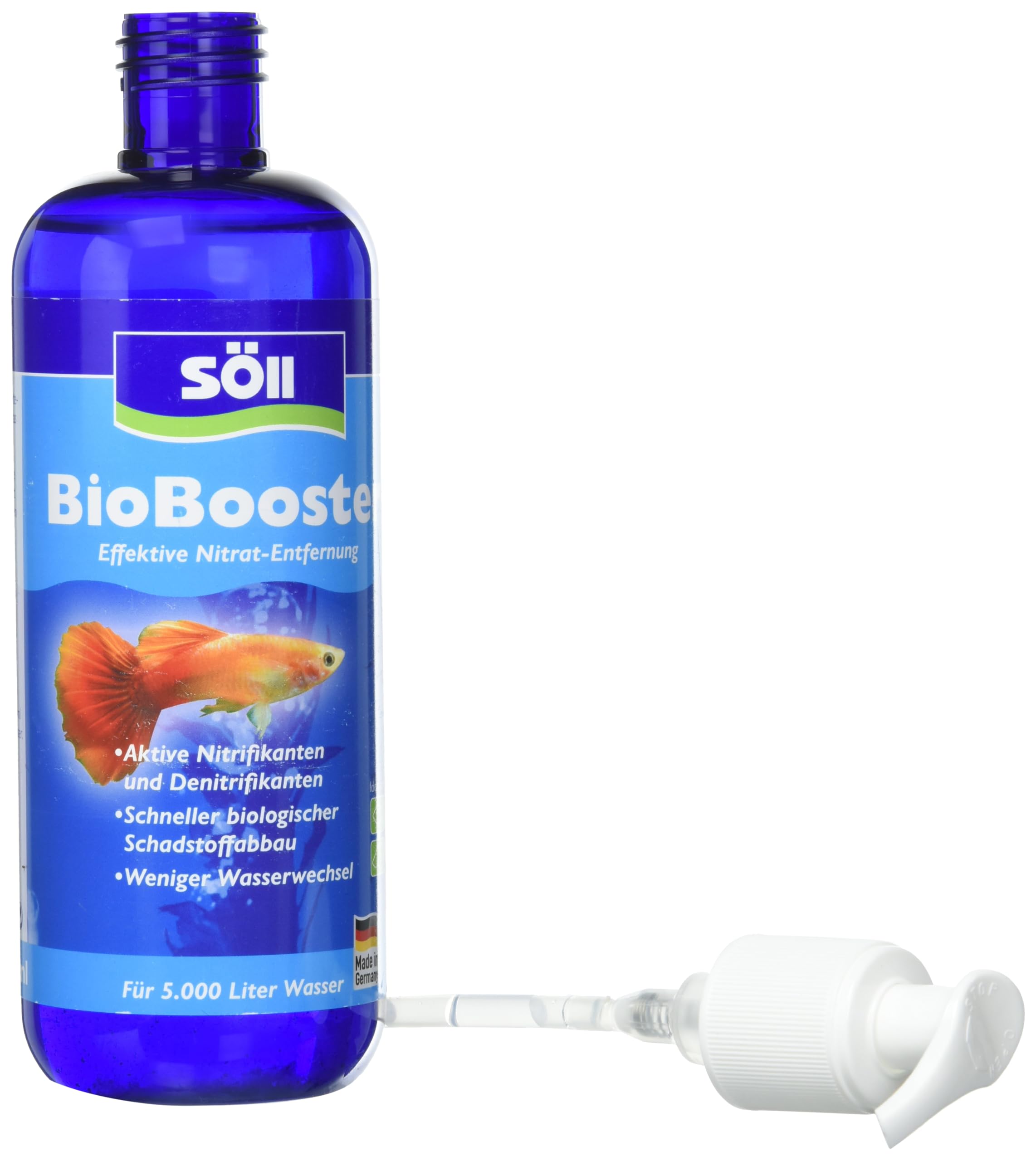 Söll 83693 BioBoost 500 ml – Détachant efficace des nitrates pour aquarium, réduction rapide des polluants biologiques, moins de changements d'eau