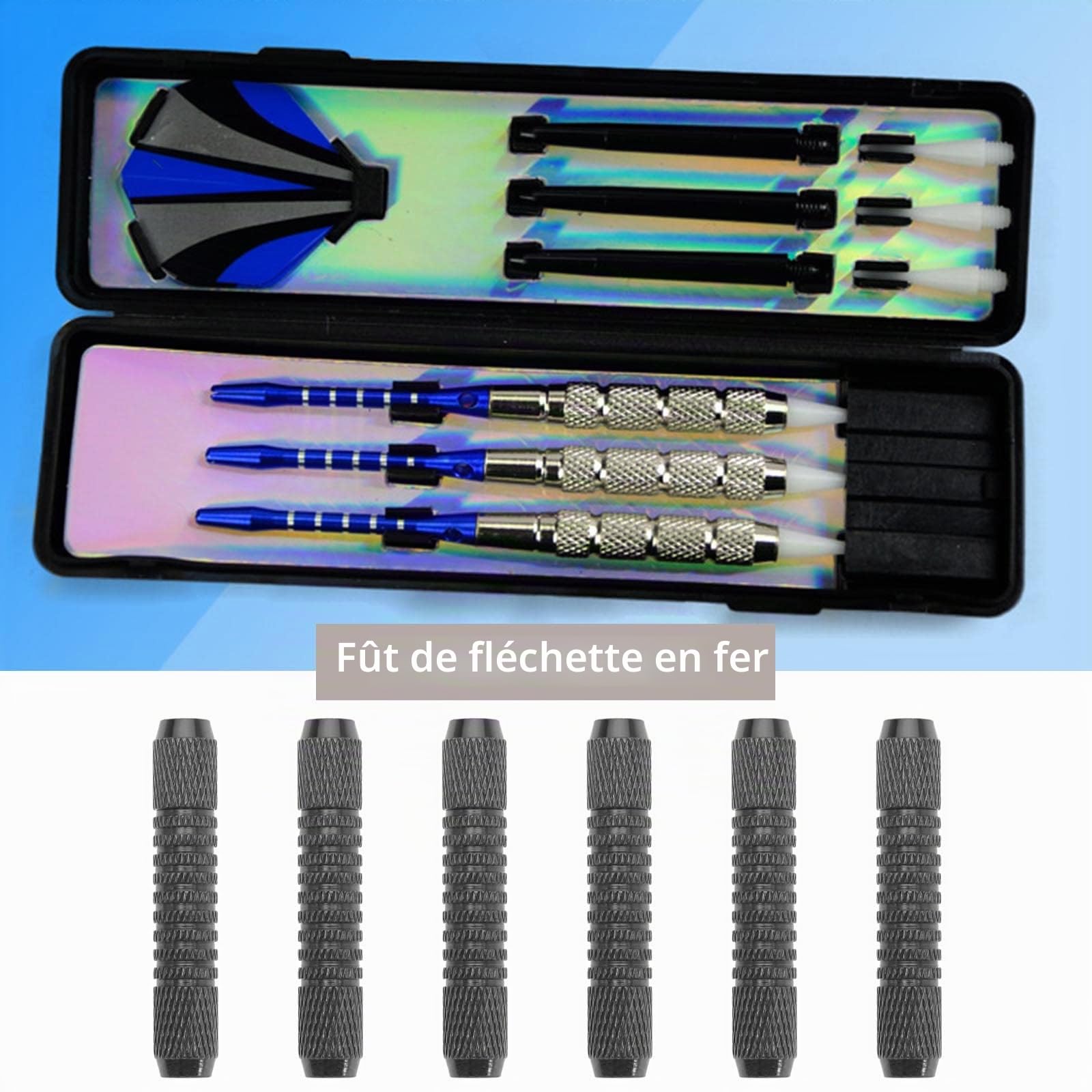 ECSiNG Lot de 12 barils de fléchettes avec joints toriques en caoutchouc 14 g - Accessoires de rechange 2BA - Filetage interne (6 noirs et 6 argentés)