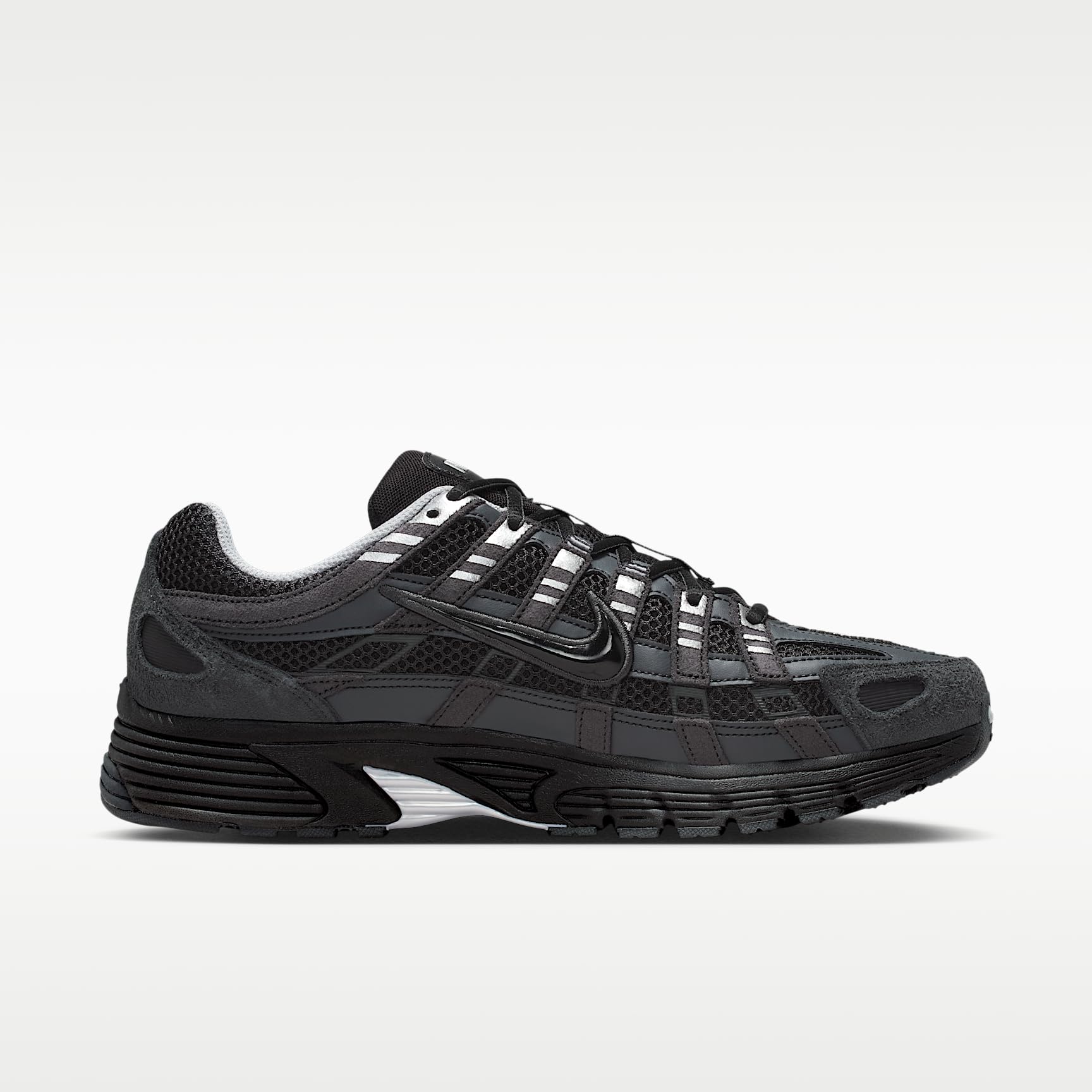 Nike P-6000 - Zapatos de ante para hombre (antracita/cromo/plateado metálico/negro)