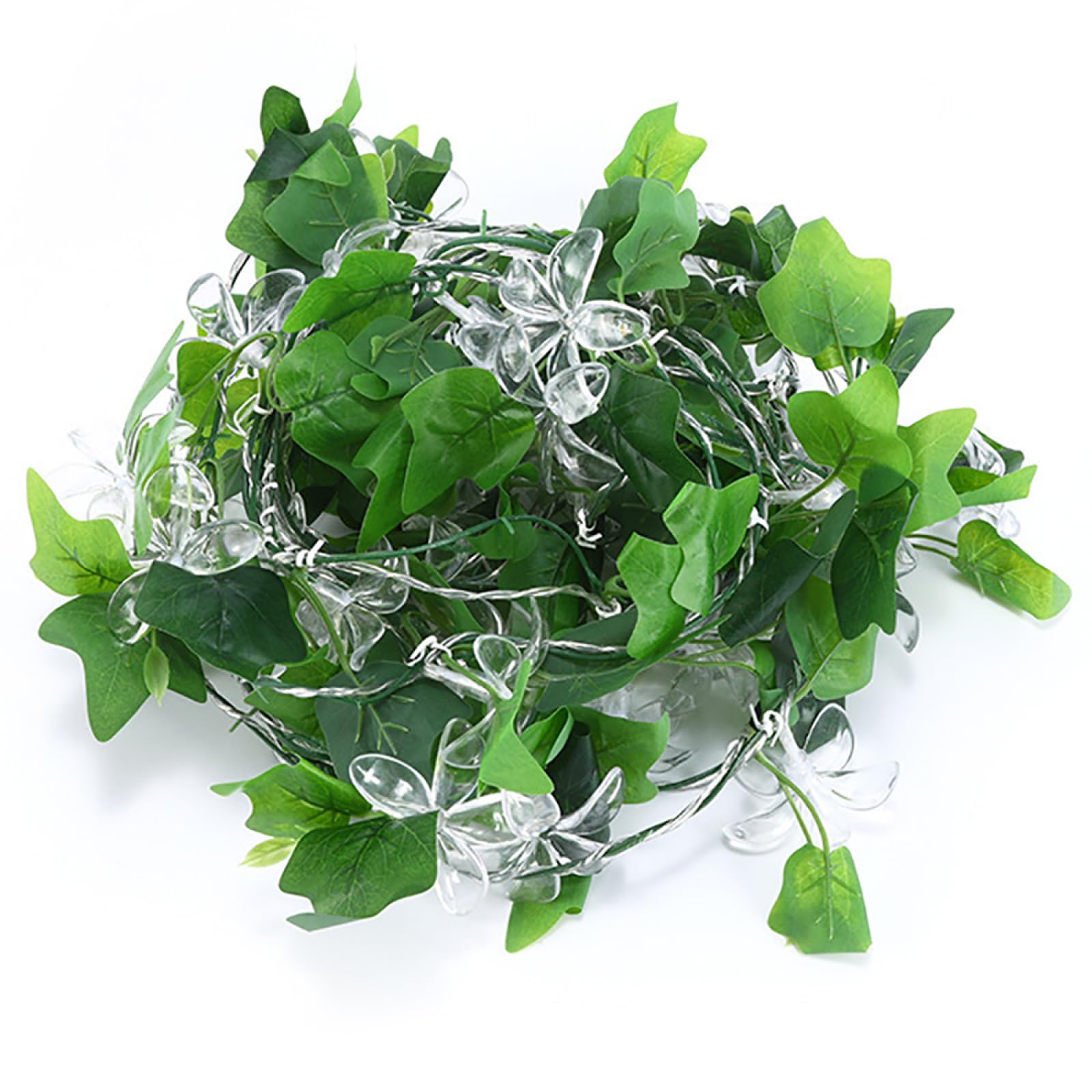 CAKERS Guirlande Lumineuse De Vigne De Fleurs Artificielles Avec Décor De Feuilles Vertes|Guirlande Lumineuse LED|Plantes Artificielles Lampes D'ambiance,A-Blanc Chaud,10 M (32,8 Pieds)-100LED-USB