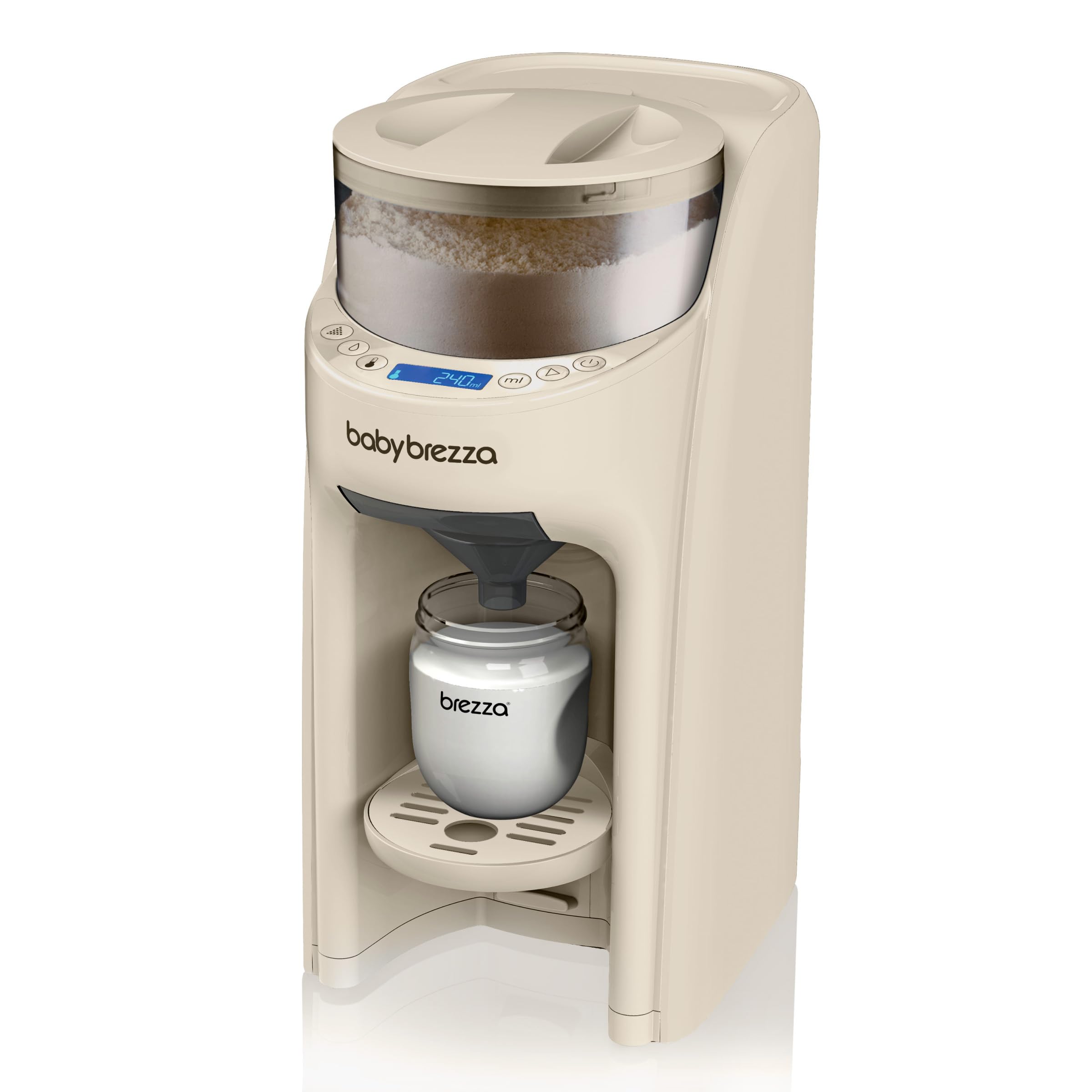 Baby Brezza Formula Pro Advanced Beige Oatmeal - Préparateur de Biberons instantané et automatique, dose et mélange l'eau chaude et la poudre de Lait par simple pression d'un bouton