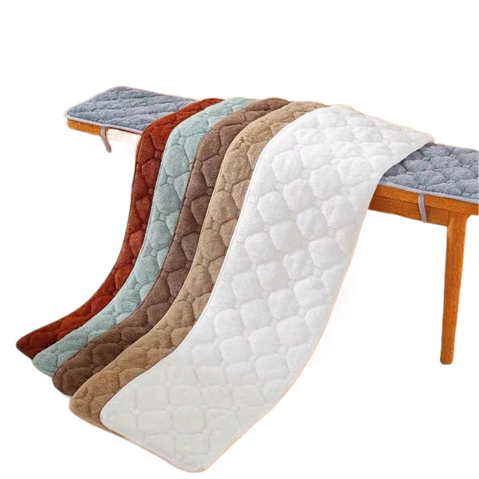 Mlyvax Solid Plush Long Bench Cushion Mahogany Thickened Customized Wood Sofa Card Seat(Green)
