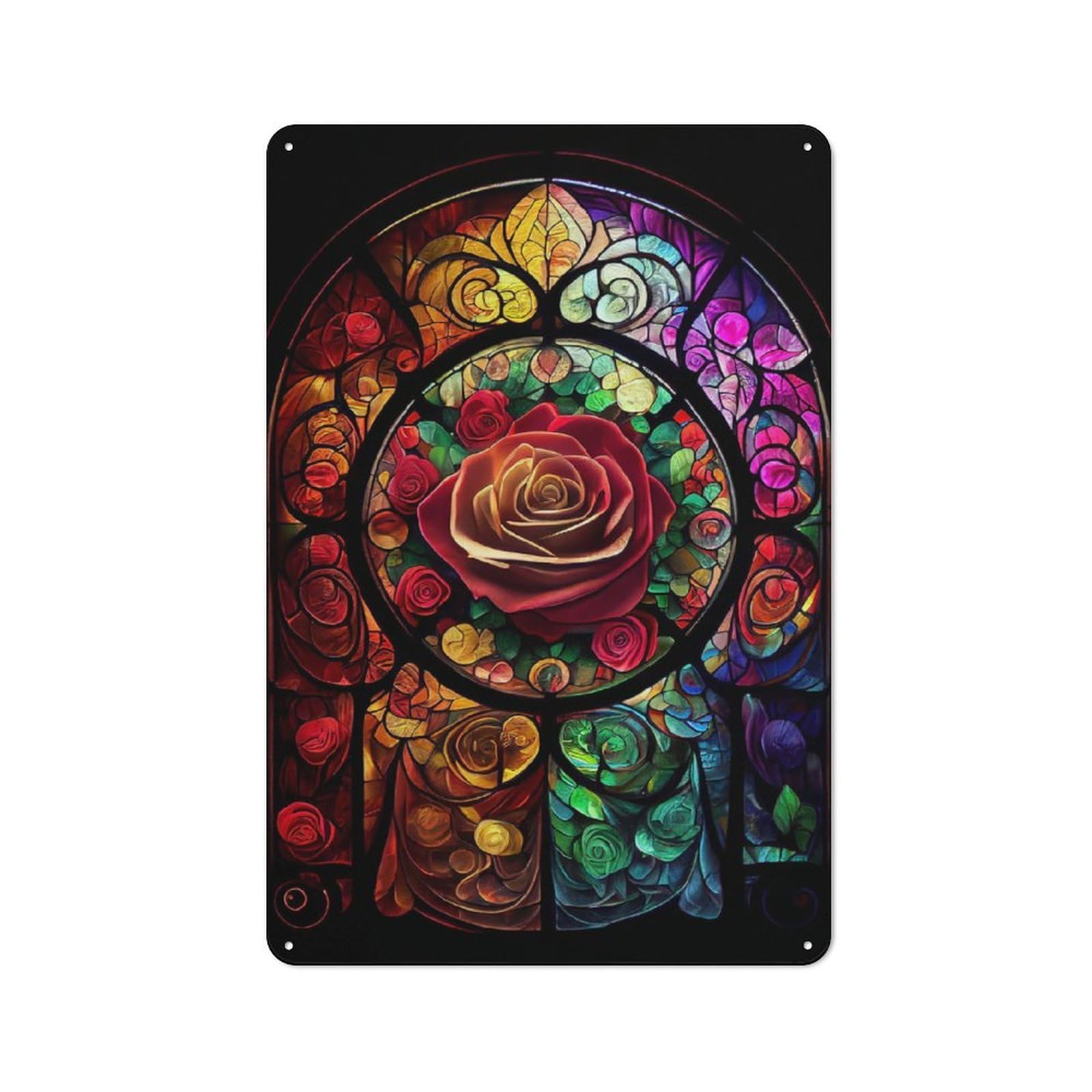 Junmoney Valentines Rose Metal Wall Sign 30X20cm Featuring For Living Room Wall, For Decorating Living Rooms And Feature Walls