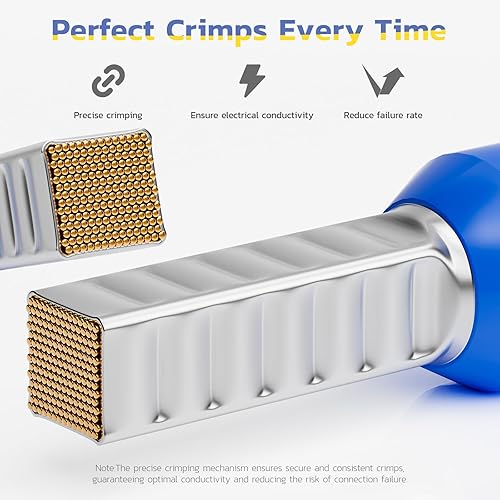 Miniatura 3 de haisstronica Herramienta de prensado de virola AWG 28-7, crimpadora de casquillo de alambre de trinquete cuadrado autoajustable para conectores de