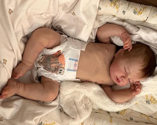 RXDOLL Muñecas de bebé Reborn durmiendo de vinilo de silicona de cuerpo completo de 20 pulgadas, muñecas realistas de bebé recién nacido que se ven