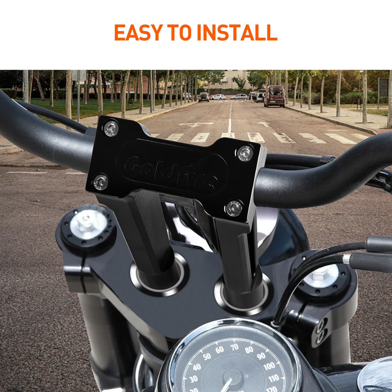 2" Stealth Fat Handlebar Riser Extensions For HARLEY-DAVIDSON DK Custom Products - View #4