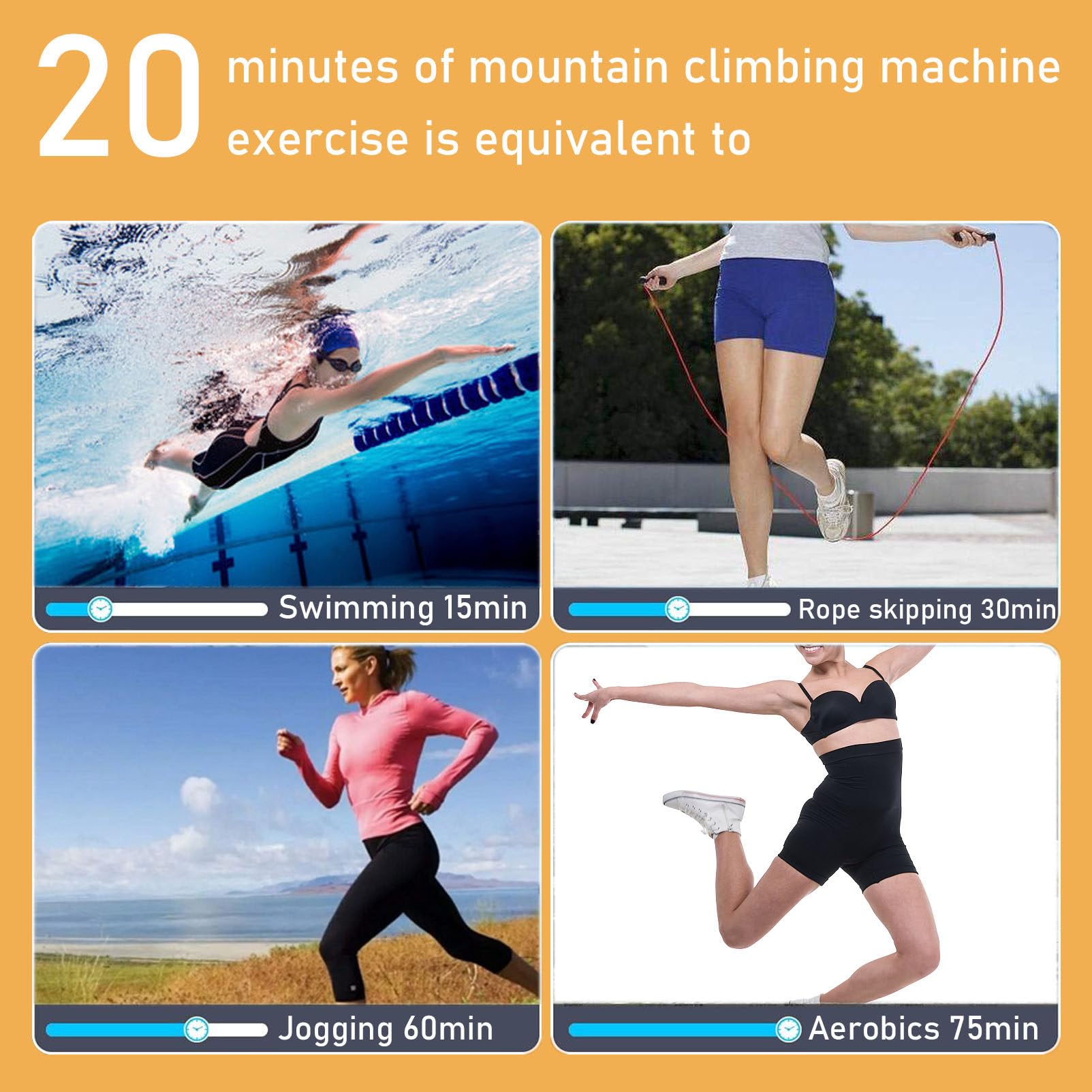 Stepper Fitness Casa Macchinario per Arrampicata Verticale Pieghevole Altezza Regolabile Donna Uomo Anziani Climber Macchina per Esercizi Cardio Allenamento Gambe