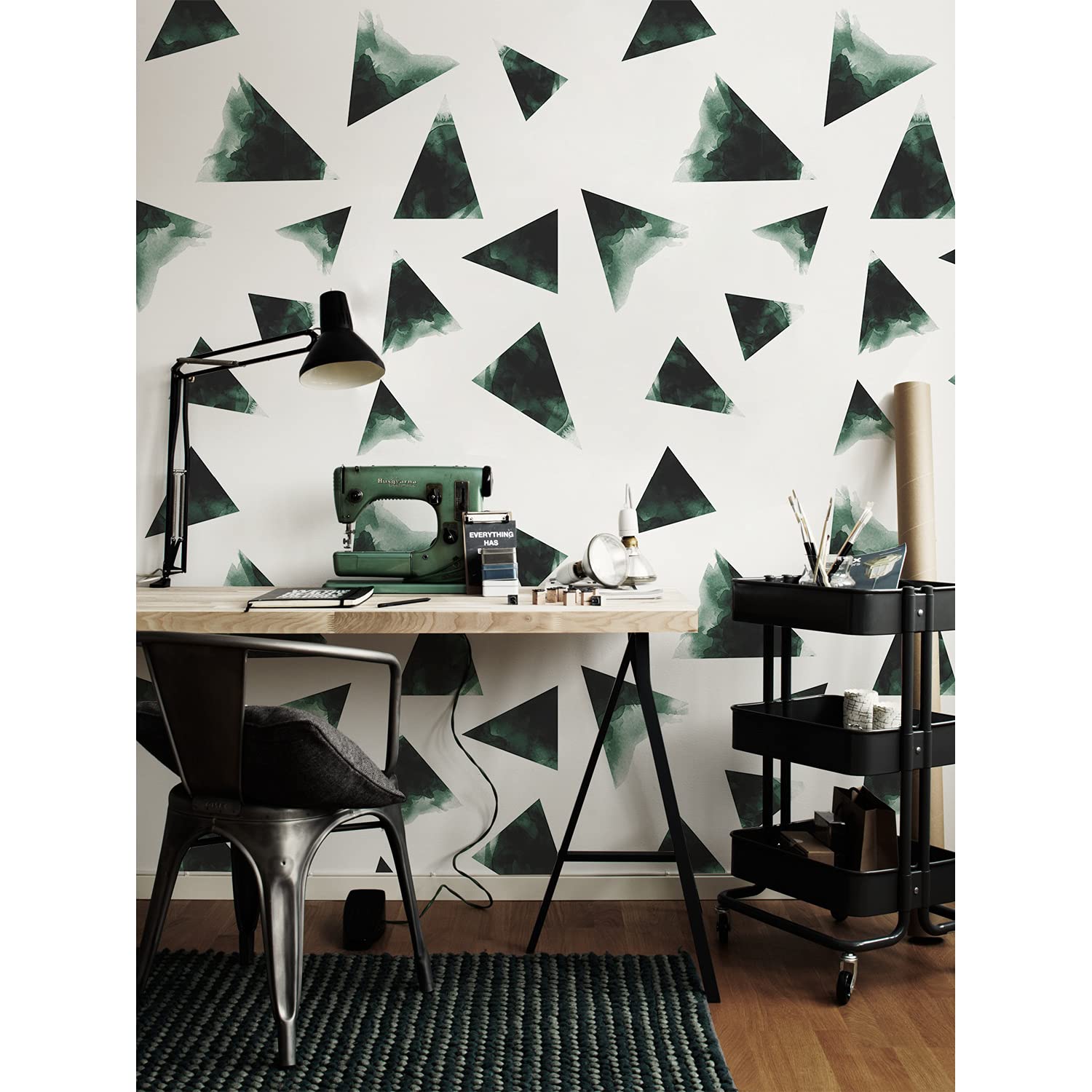 Papier peint meuble et salon triangles sombres 208x146cm