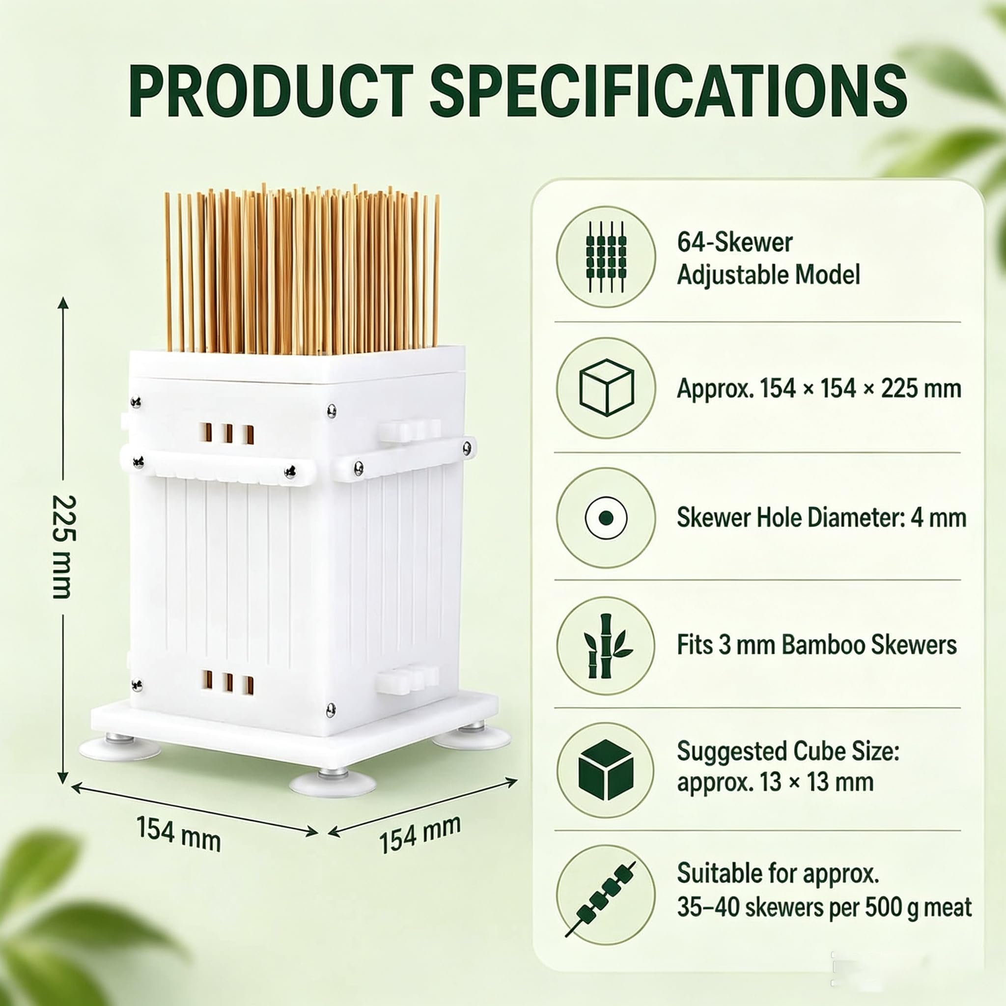 Caja Para Hacer Kebabs Con 64 Brochetas, Máquina Para Hacer Brochetas De Carne De Uso Rápido, Caja Para Hacer Kebabs, Herramienta Para Ensartar Rápidamente, Máquina Reutilizable Para Hacer