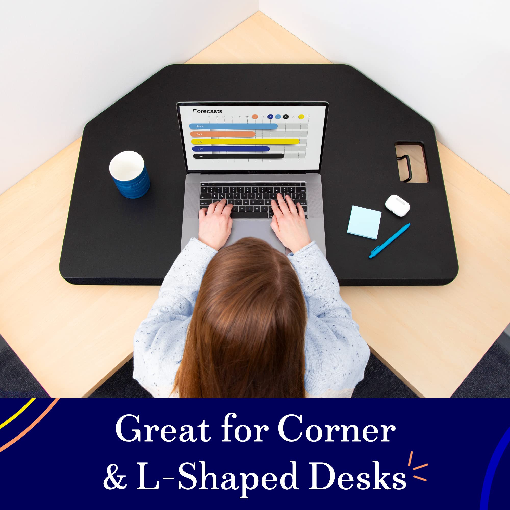 Stand Steady XElite Pro Premier Corner Standing Desk Converter Extra Large 40 Inch Sit to