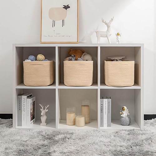 Miniatura 2 de Kriitools Black Woven Rope Storage Cube Baskets for Organizing, Closet Storage Baskets Bins for Shelves, Baby Nursery Towel Toy Cube Bins,