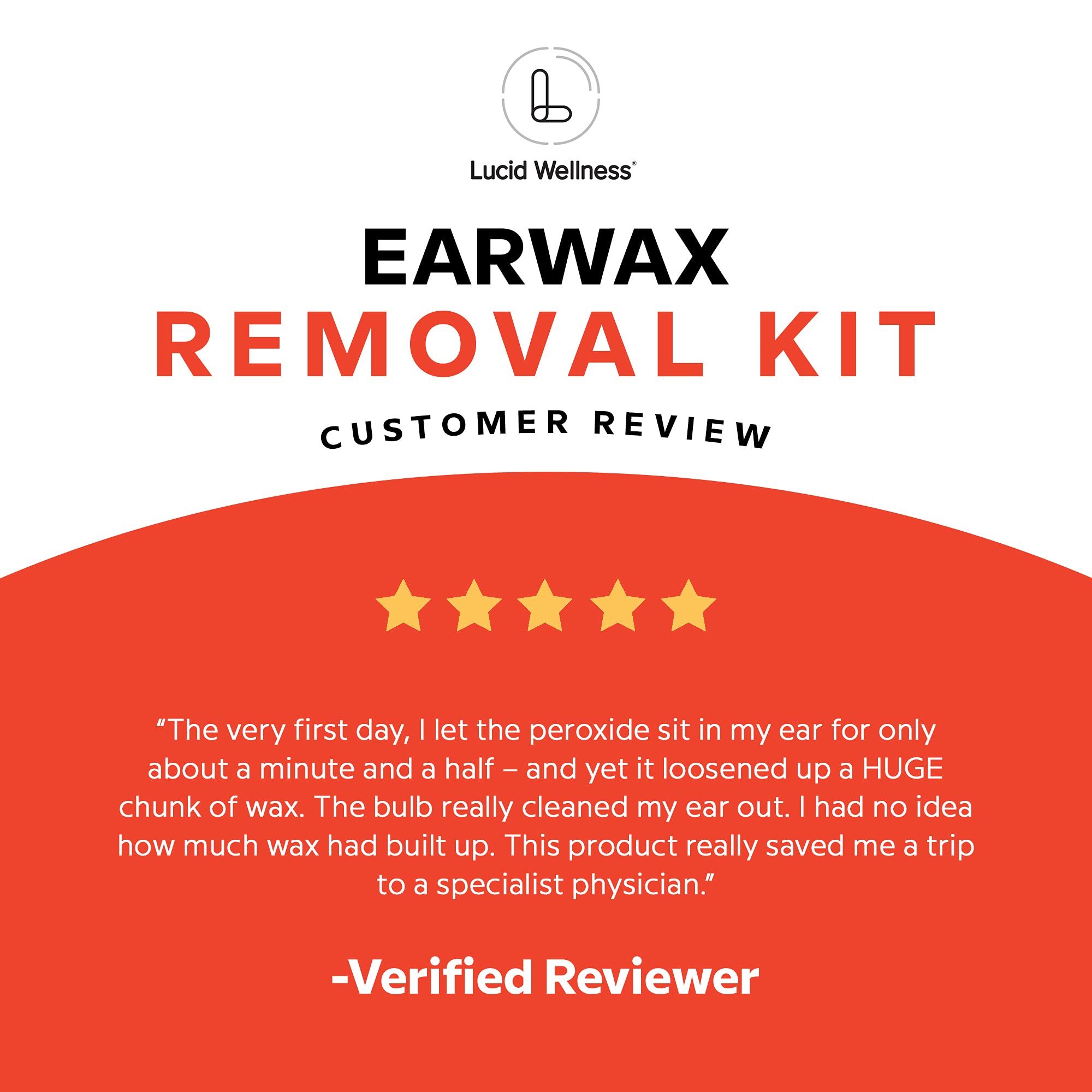 Lucid Wellness Ear Wax Removal Kit With 6.5 Urea Hydrogen Peroxide