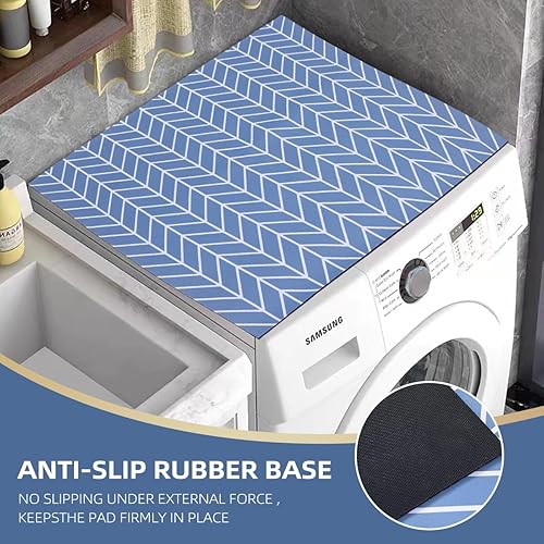 Miniatura 6 de 2 fundas para lavadora y secadora de 25.6 x 23.6 pulgadas para la parte superior, alfombrilla protectora antideslizante para secadora, cubierta de