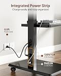 Rolling TV Stand with Power Outlet for 32-75 inch TVs up to 110 lbs | Leveling & Tilt & Swivel Mobile TV Stand,Hidden Wire Management,Height Adjustable,Portable,with Steel Shelf,360°Silent Wheels