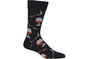 Hot Sox Men's Food and Booze Novelty Casual Crew Socks for Cigar Lovers Gifts
