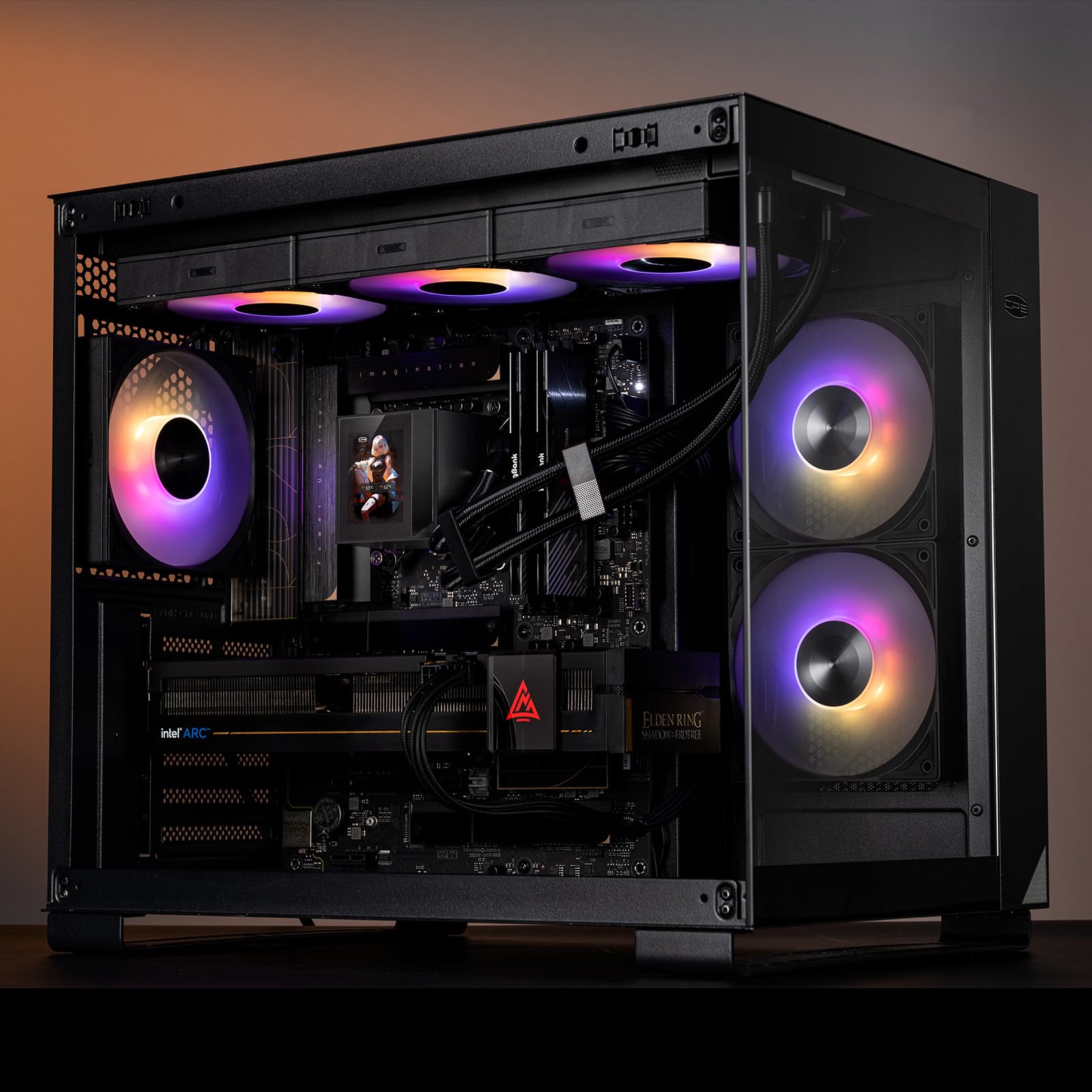 PCCOOLER Enfriador de líquido para CPU, refrigeración líquida AIO de 360 mm, bomba de alto rendimiento, pantalla IPS de 2.4” con ventiladores silenciosos de 120 mm.(DC360 Pro ARGB Display BK)