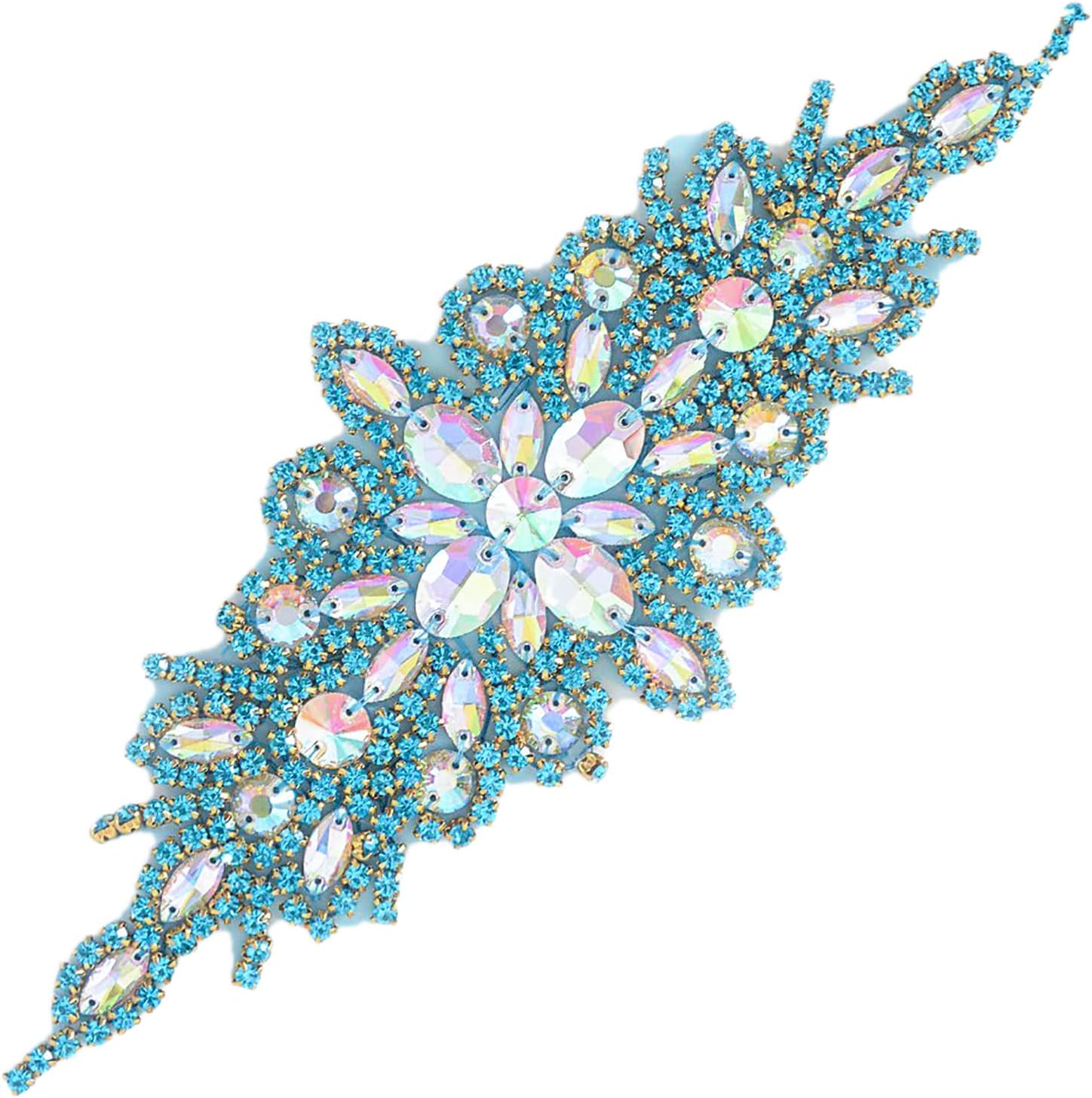 PardecorCrystal Belt Wedding Rhinestone Applique Glitter Dress Belts Beaded Bridal Sash Wedding Belt Bridal Belt…