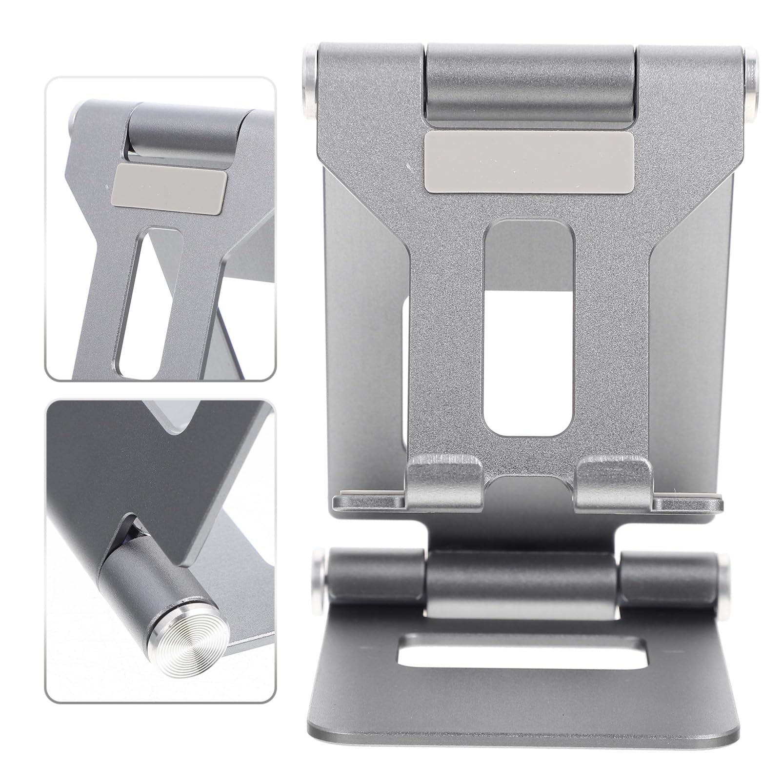 5 Piezas Soporte Móvil y Tablet Plegable Soporte Metálico de Escritorio Resistente y Estable para Smartphones y Tablets Diseño Portátil Gris para Cómodo
