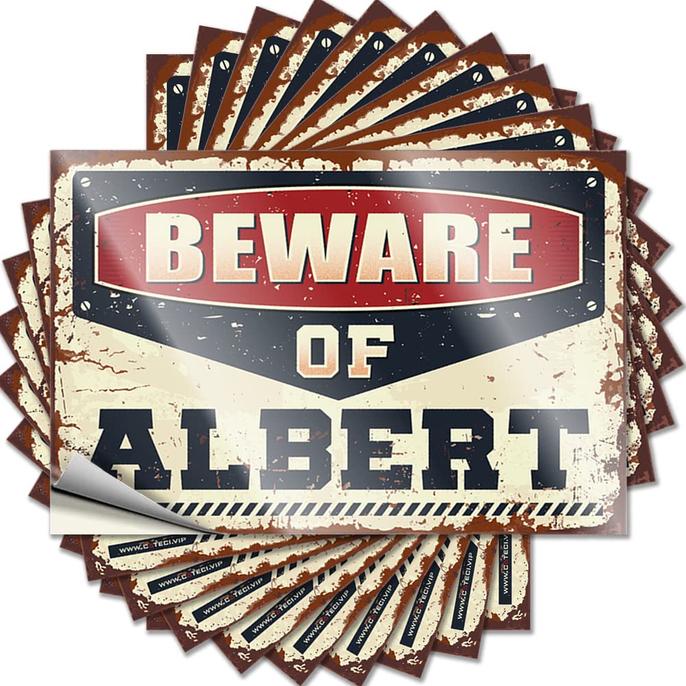 Funny Sticker - Assorted Nice Beware of Albert for Racing Bar Accessories and Decor(12X18CM)