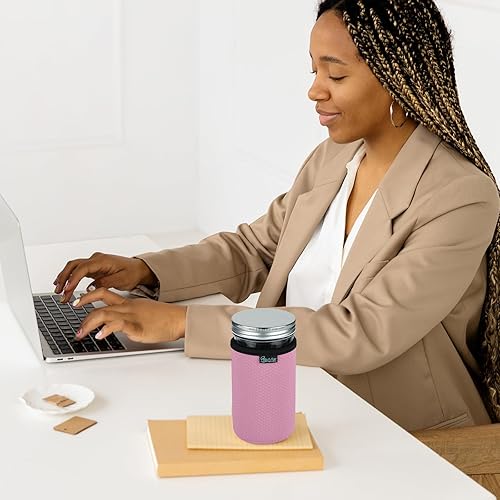 Miniatura 7 de Beautyflier Tarros Mason de boca ancha de 24 onzas, frascos de boca ancha de 24 onzas con aislamiento acogedor de neopreno para latas de 24 onzas