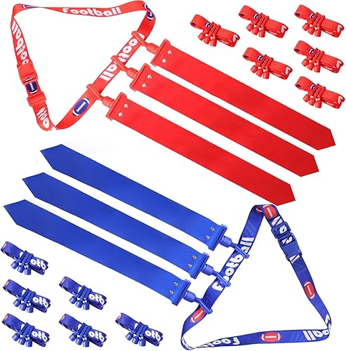 Flag Football Set, Flag Football Belts for KidsYouthAdult, Adjustable Strong Buckle Belt for Kids or Adults Players