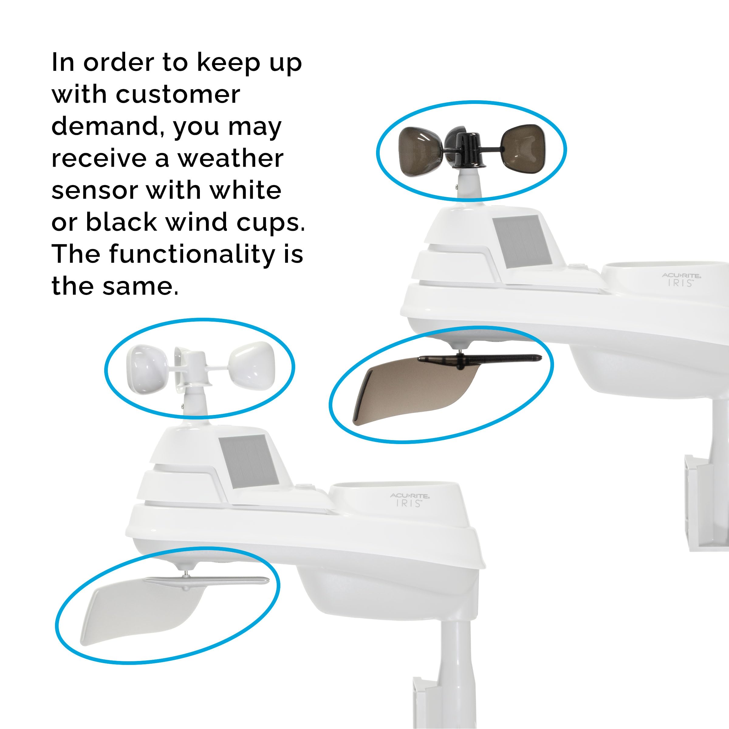 AcuRite Iris 01544M - Stazione meteo domestica 5 in 1, con display wireless Direct to Wi-Fi e avvisi per il monitoraggio remoto della temperatura e dell'umidità interno/esterno con velocità/direzione