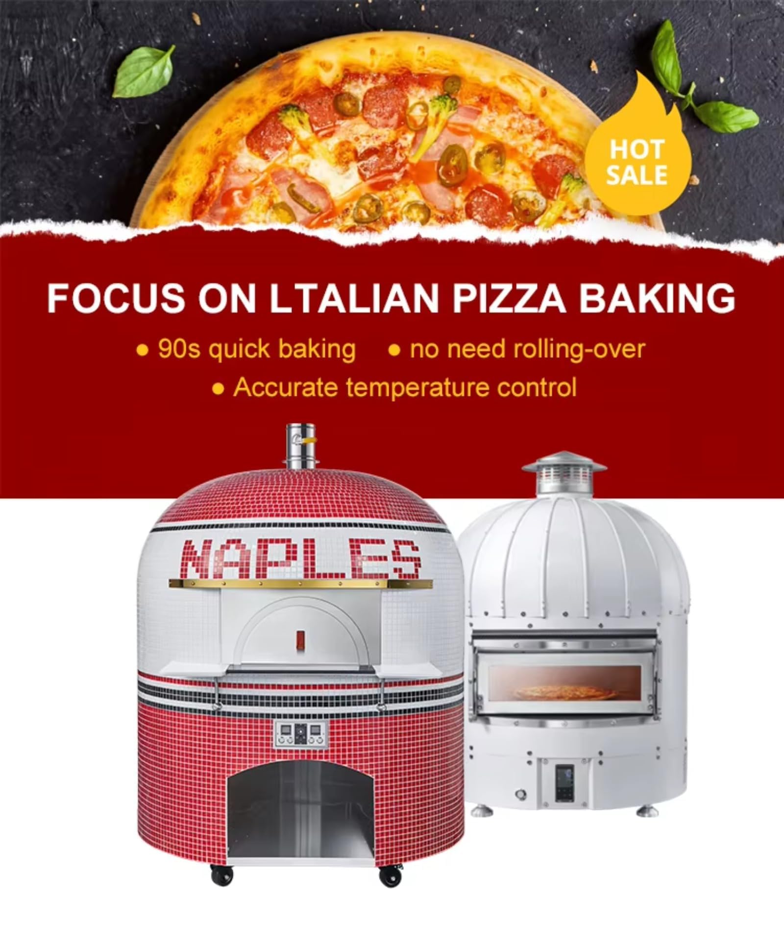 Forno per pizza napoletano Premium Dome