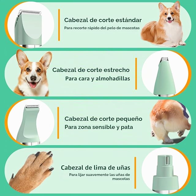 Foto 2 de 7 de YGVQN Cortapelo 4 en 1 para Mascotas, Recargable USB