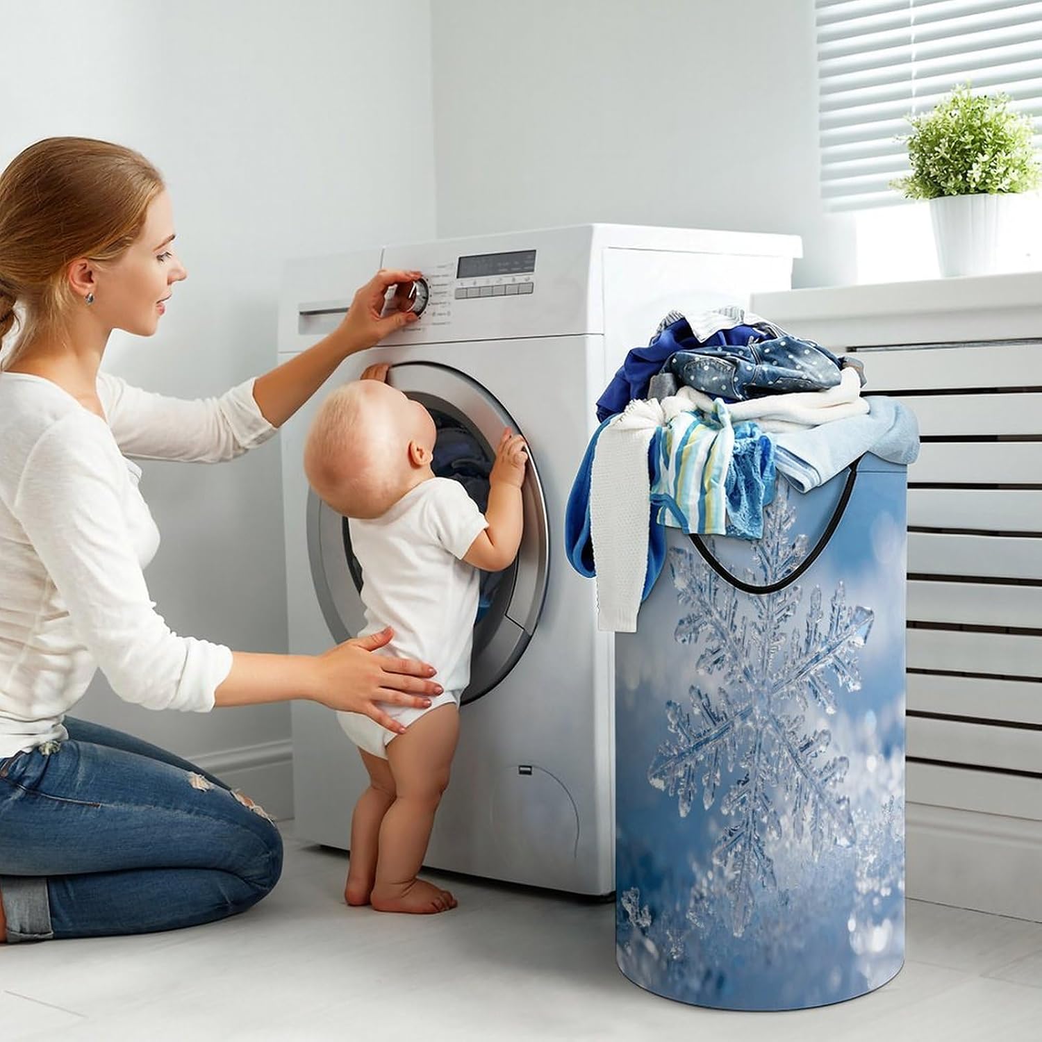 Dirty Clothes Basket Extra Large 110l Open Top Laundry Hamper With Portable Carry Handles, Foldable Waterproof Clothes Basket Spacious Laundry Bag For Bedroom Bathroom Laundry Room Dorm
