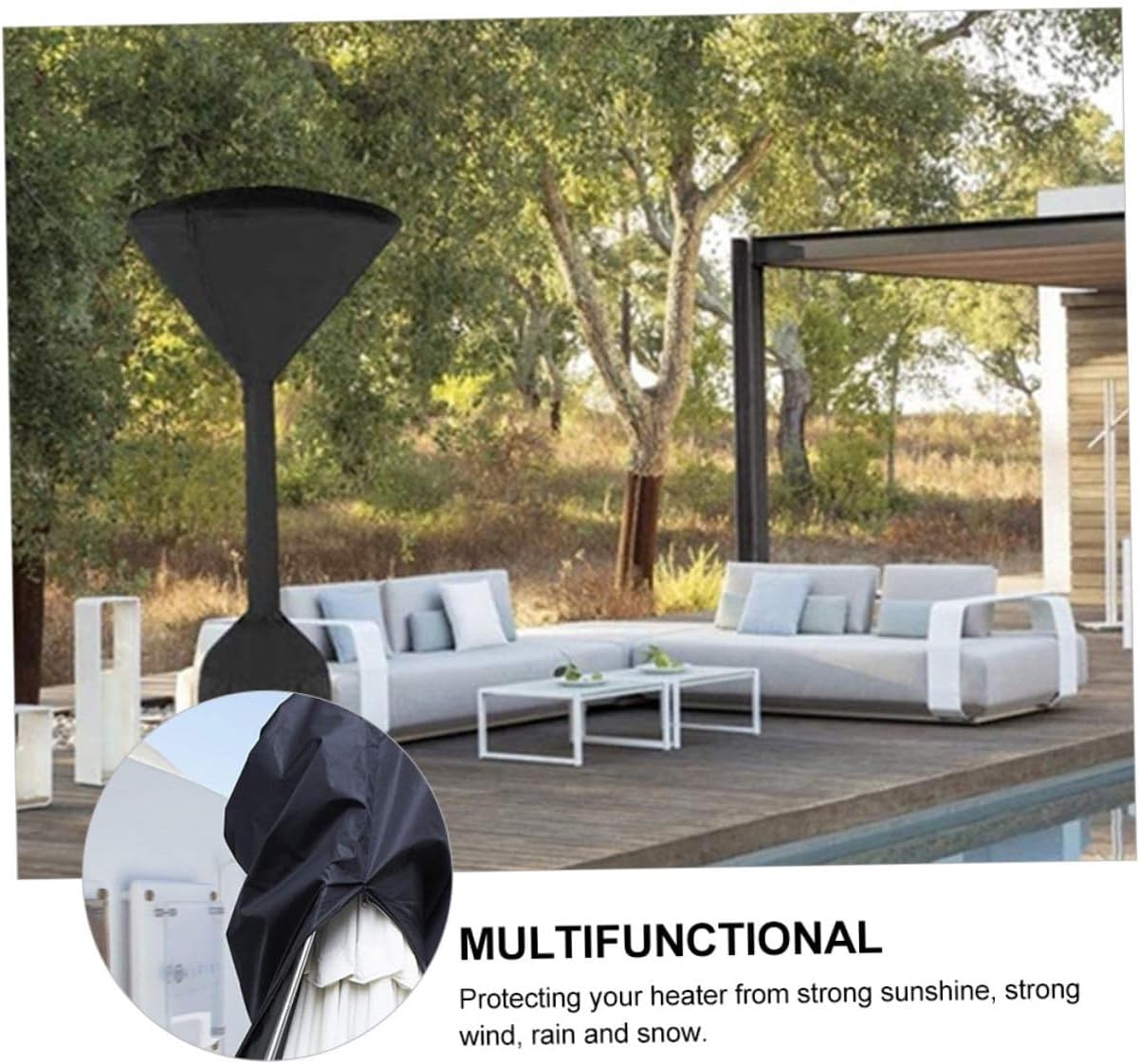 Weather Resistant Oxford Cloth Heater Cover for Outdoor Patio Heaters Waterproof 241Cm X 86Cm X 48Cm Protective for Garden and Backyard Use