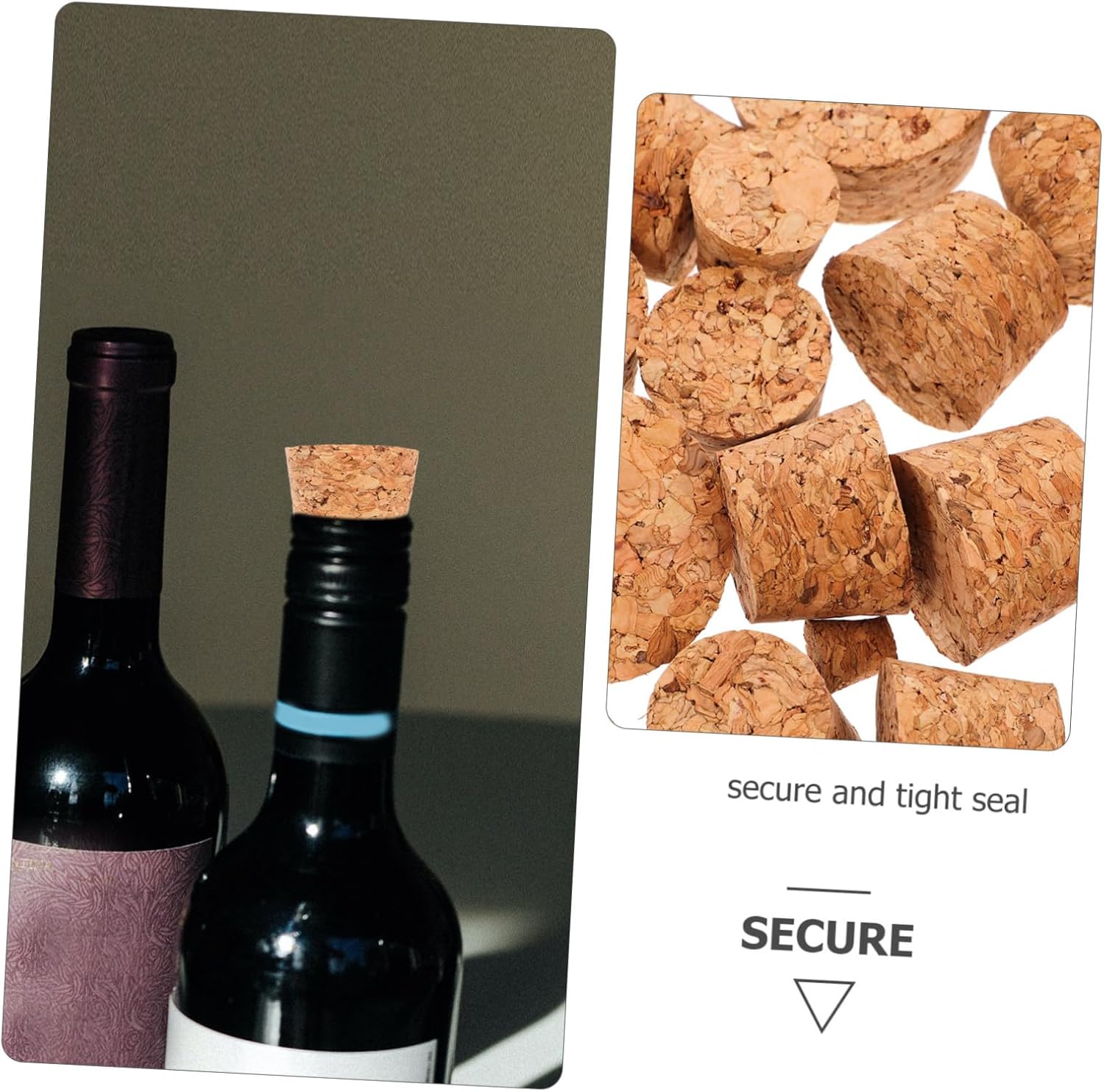 Assorted Cone-shaped Wooden Wine Bottle Corks with Firm Seal Multiple for Various Bottles Precision-made Wine Stoppers Bulk