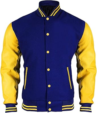 CHICAGO-FASHIONS Mens Letterman Black Varsity Jacket - Black School Teen  College Bomber Jacket, Black & Grey, XX-Small : Amazon.ca: Clothing, Shoes  & Accessories