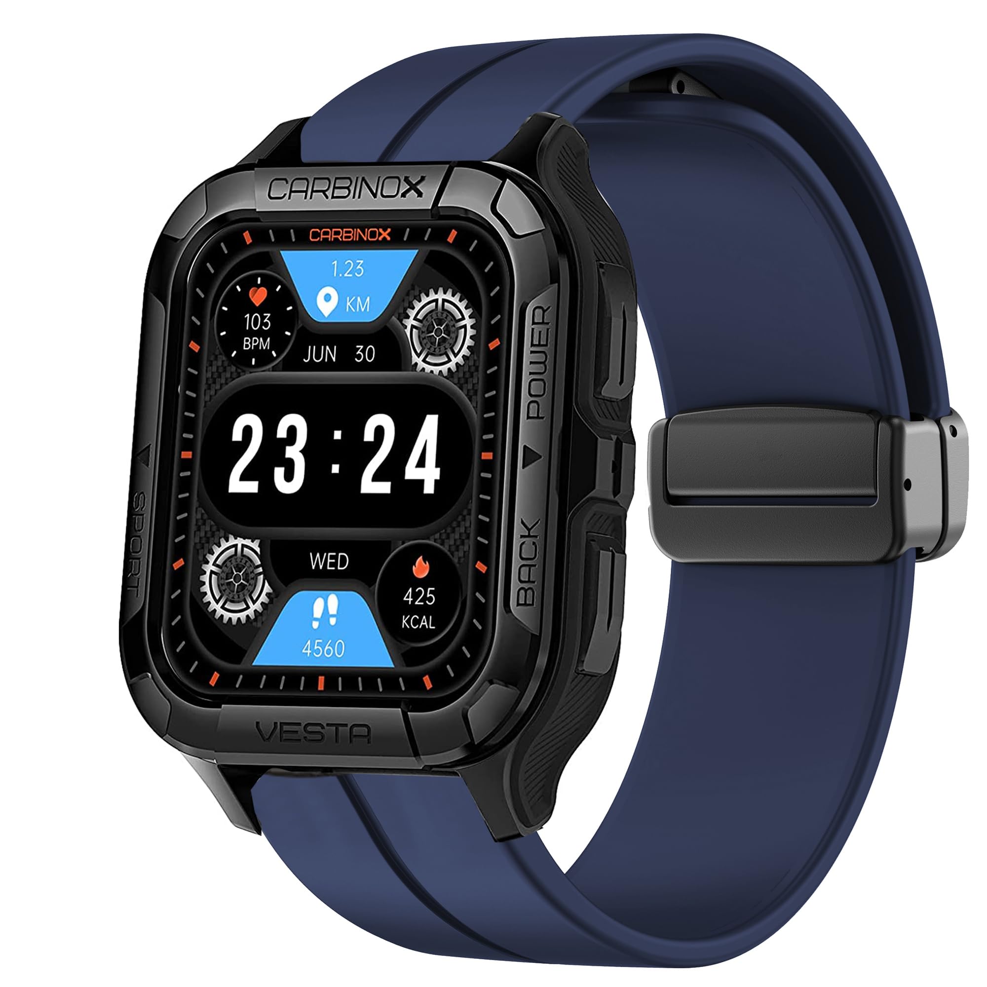 LamshawCompatible Carbinox X-Ranger Smart Watch Bands, 22mm Soft Silicone Magnetic Buckle Sport Wristband Replacement Straps Compatible for Carbinox X-Ranger/Vesta Smart Watch