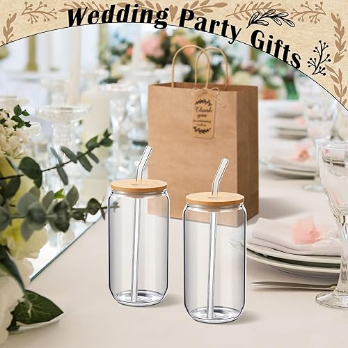 Miniatura 5 de Marsui Juego de 6 premios de baby shower para ganadores, tazas de café helado de 16 onzas con tapas y pajitas de bambú, velas de 4 onzas, calcetines