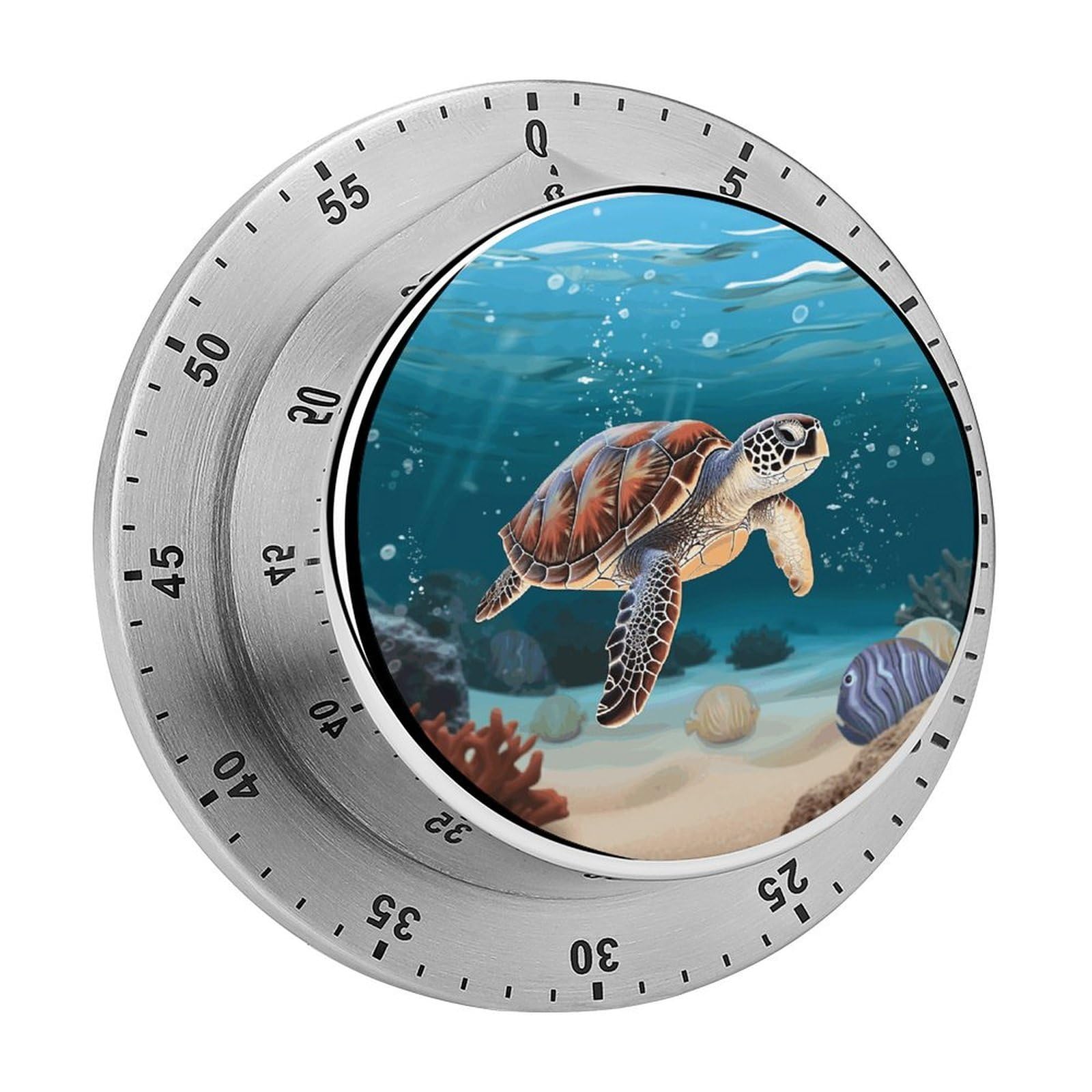 Adfgyerh Style Sea Turtle Swimming Timer For Cooking, Kitchen Timer Magnetic No Batteries Required, Mechanical Timer With Loud Alarm, For Fitness Baking Exercise Oven