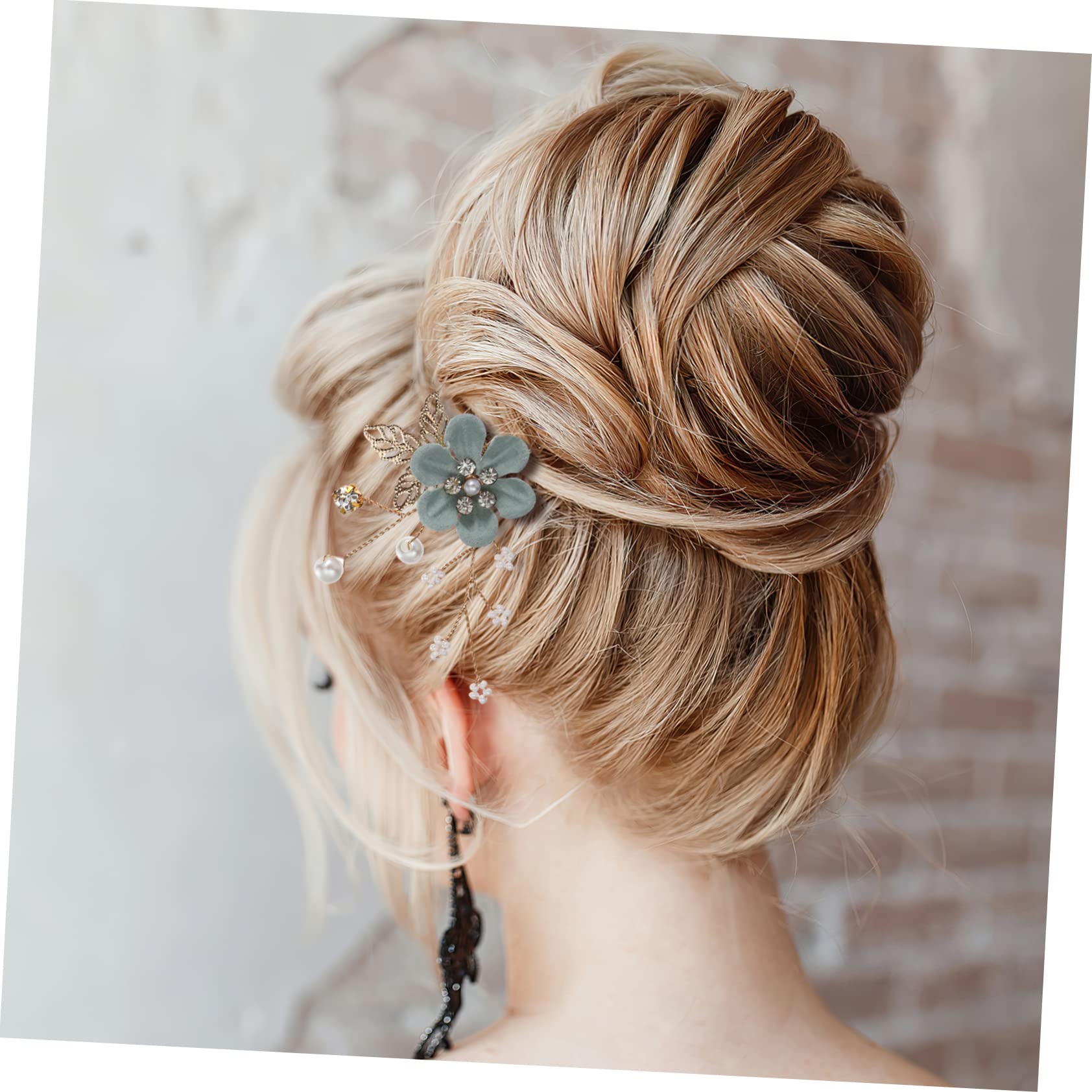 POPETPOP 4 Juegos Horquilla accesorios para el cabello de flores clips de peine para el cabello pasadores de pelo tiara palillos para el cabello para bodas pinzas para el cabello coreano