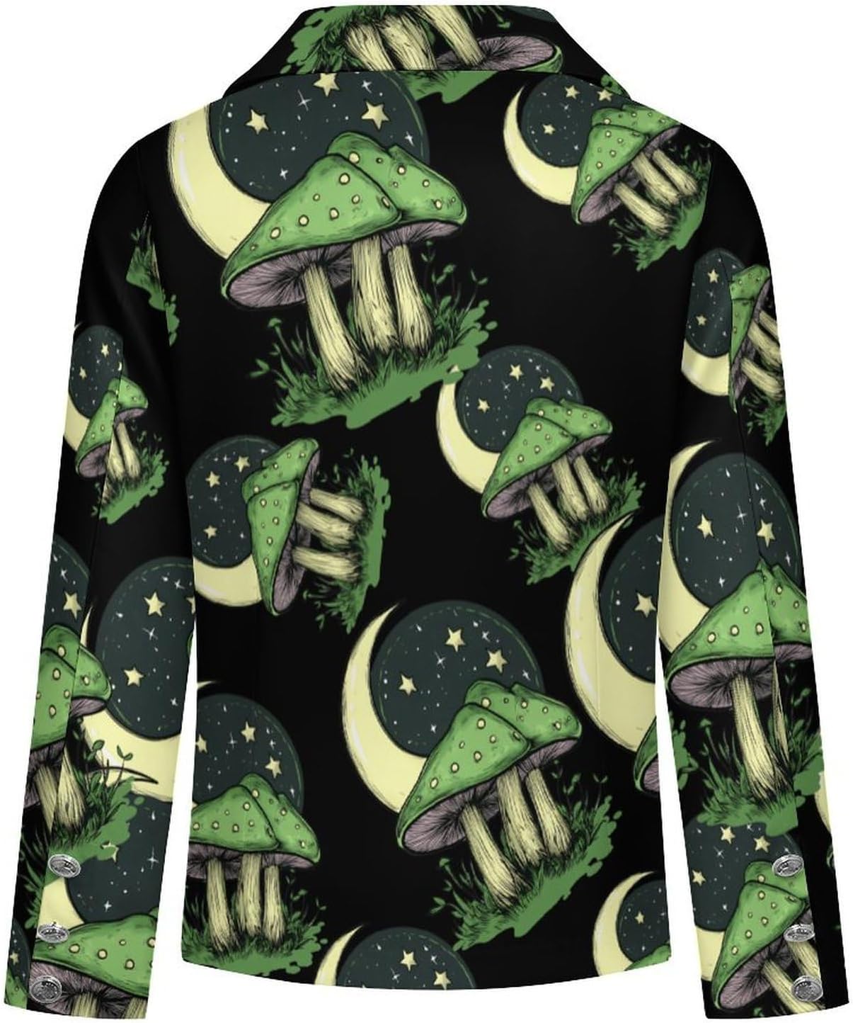 Mushroom Print Women's Blazer Long Sleeve Suits Business Casual Blazers Jackets Lapel Open Front Suit