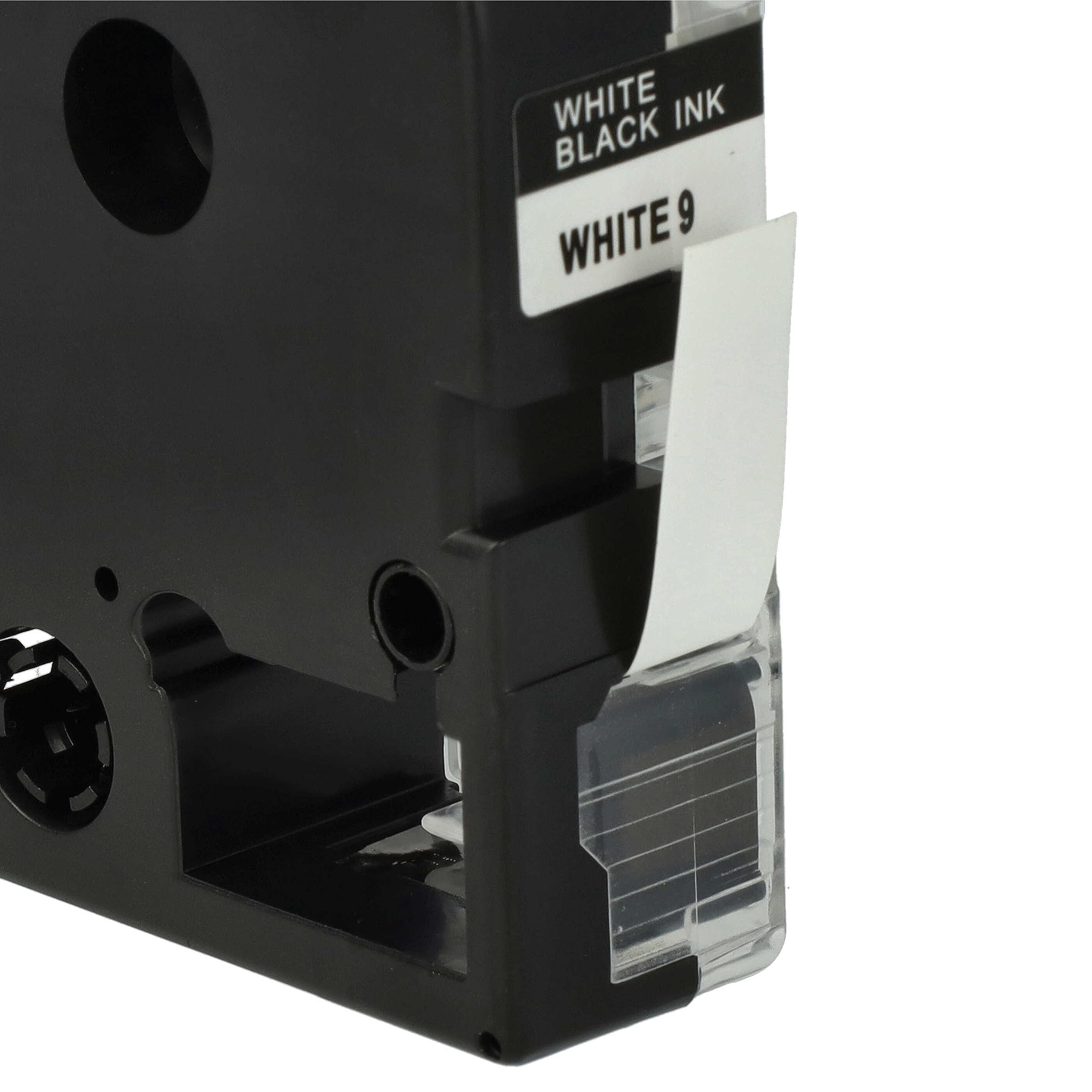 vhbw 50 x zamiennik taśmy do drukarki etykiet Epson LC-3WBN do drukarki etykiet 9 mm, czarny na białym tle