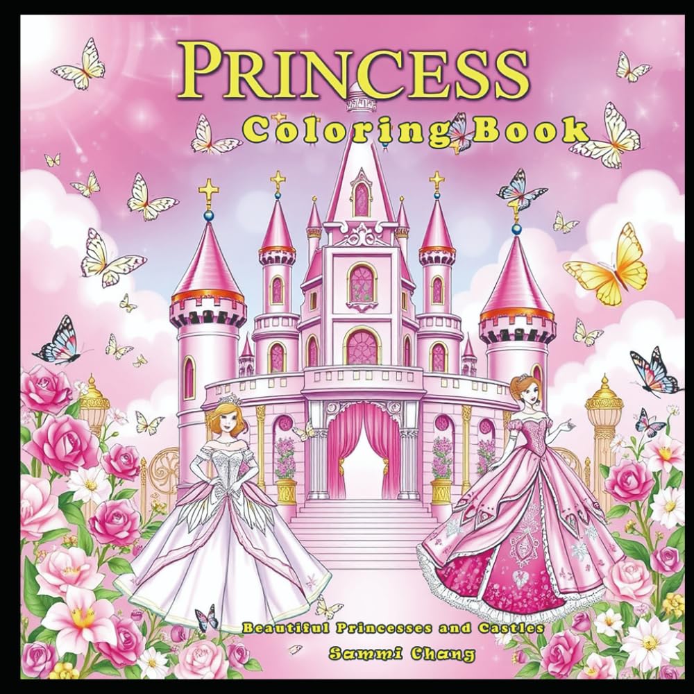 Princess Coloring Book: Beautiful Princesses and Castles