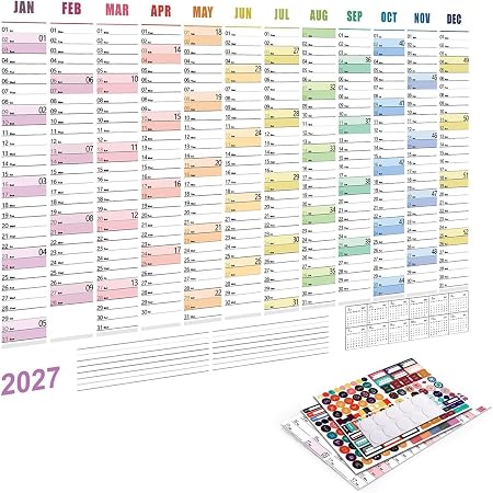 Simple Calendar Color Amazon.com: 2027 Year Round Wall Calendar,Creative And Simple Planner ...