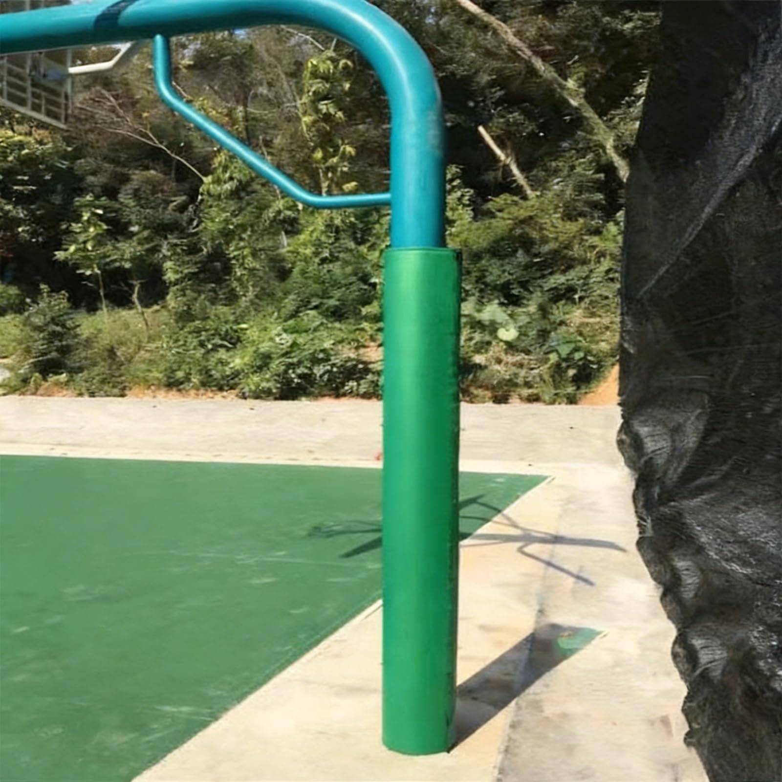 Basketball-Volleyball-Stangenpolsterung, Outdoor-Spielplatz-Schutzfolie, strapazierfähige grüne Pfostenabdeckung für Garage, Fitnessstudio, 25,4 - 5,1 cm Größe für erhöhte Sicherheit