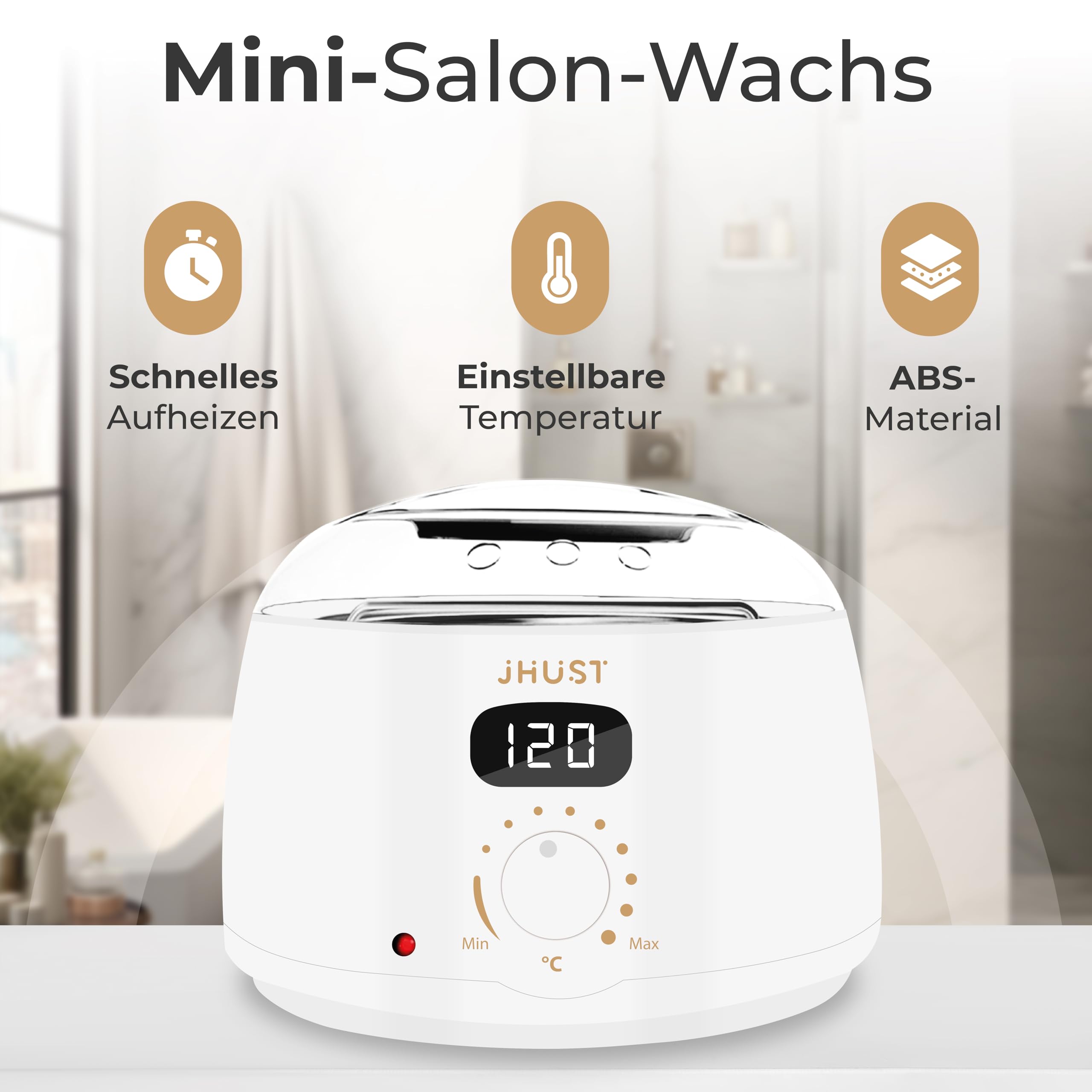 Wachswärmer-Set Grau 600 g Wachsperlen After-Wax-Spray Wachs-Set Weiß