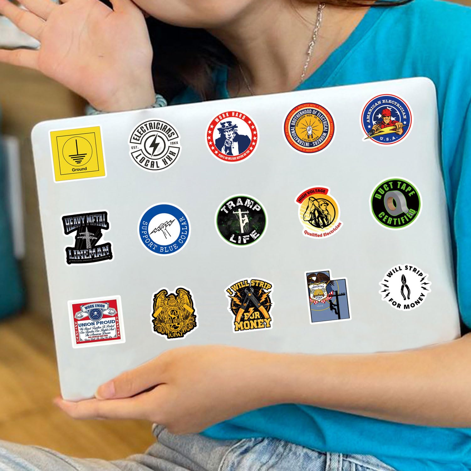 Ibew - Confezione da 61 adesivi estetici in vinile impermeabili, per bottiglie d'acqua, laptop, telefono, skateboard, scrapbooking, regali per bambini, adolescenti e adulti, per feste