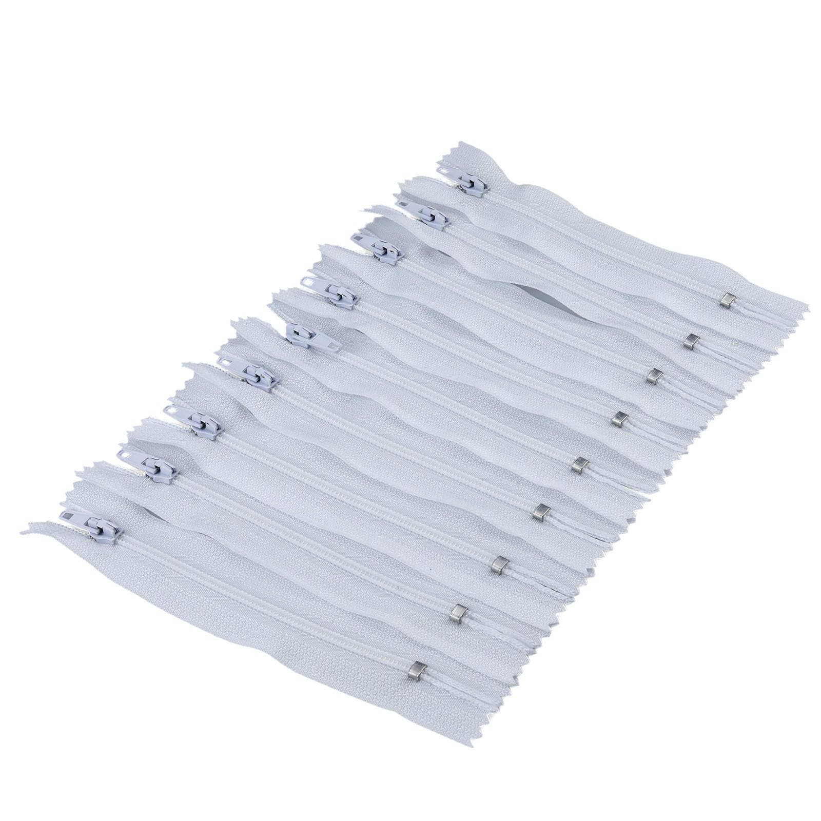 YZSIFRM Bulk Nylon Zippers for Sewing: 10 Pcs 4 inch Purses Zipper - White Zipper for Crafts