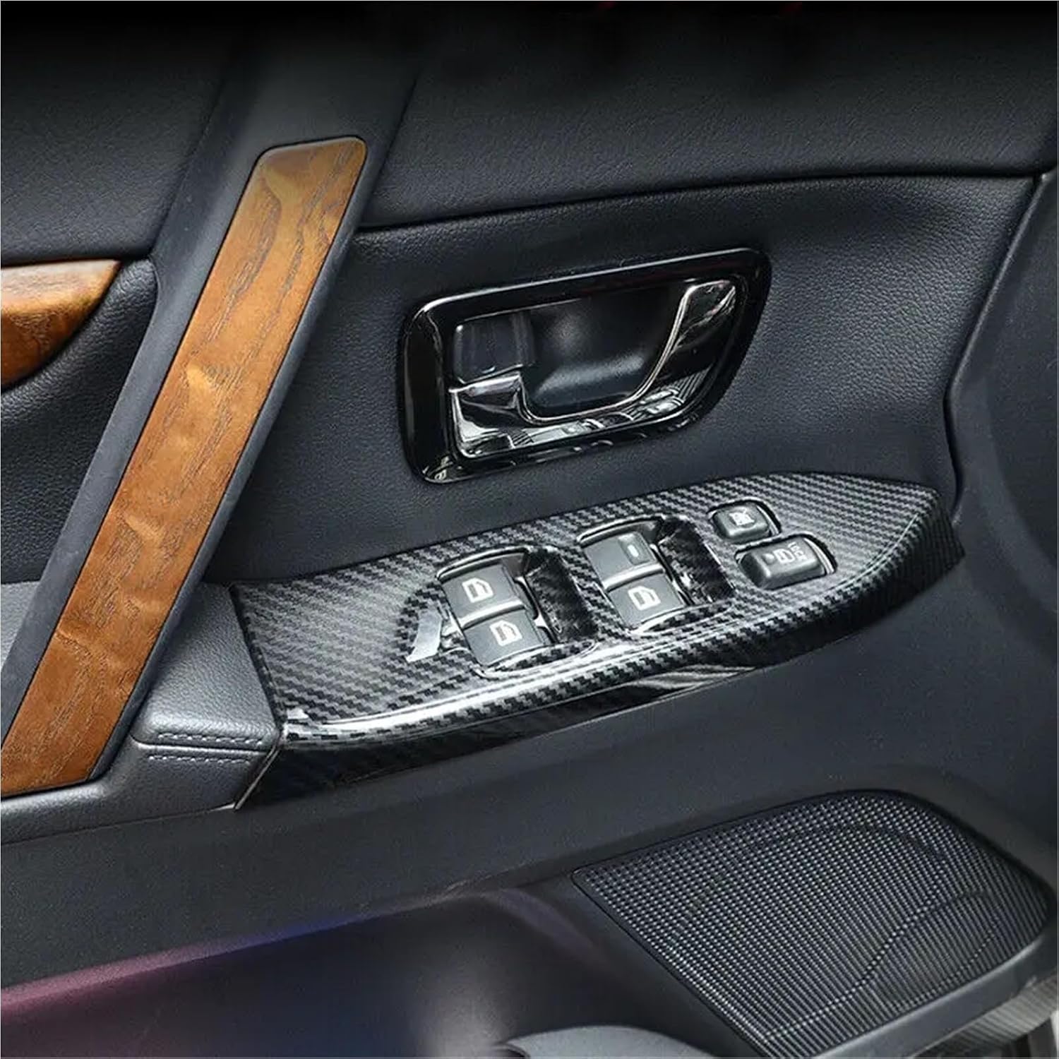 Car Inner Window Lift Switch Button Panel Cover Trim Frame Decorative Accessories Compatible With Mitsubishi Pajero 2007-2019