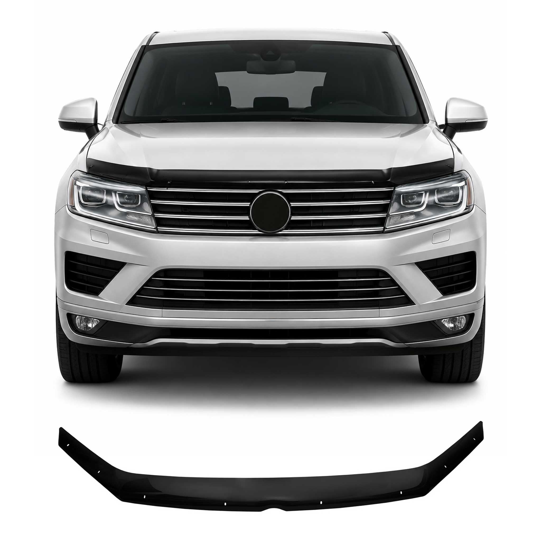 OMAC Capó Deflektor Insekten Steinschlagschutz compatible con VW Touareg 2010-2018 Dunkel